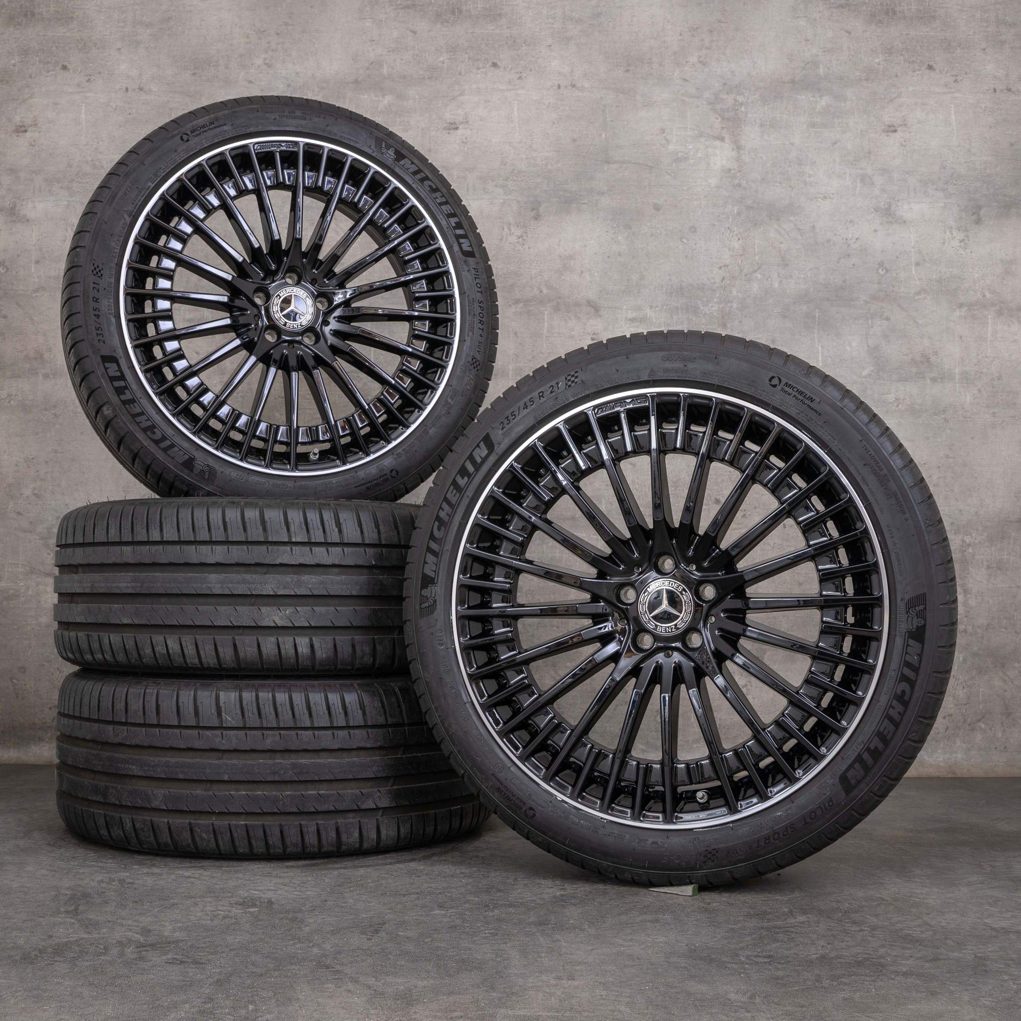 Alkuperäiset Mercedes Benz EQC AMG vanteet 21 tuuman N293 kesäpyörät A2934011000 A2934011100 musta kiillotettu