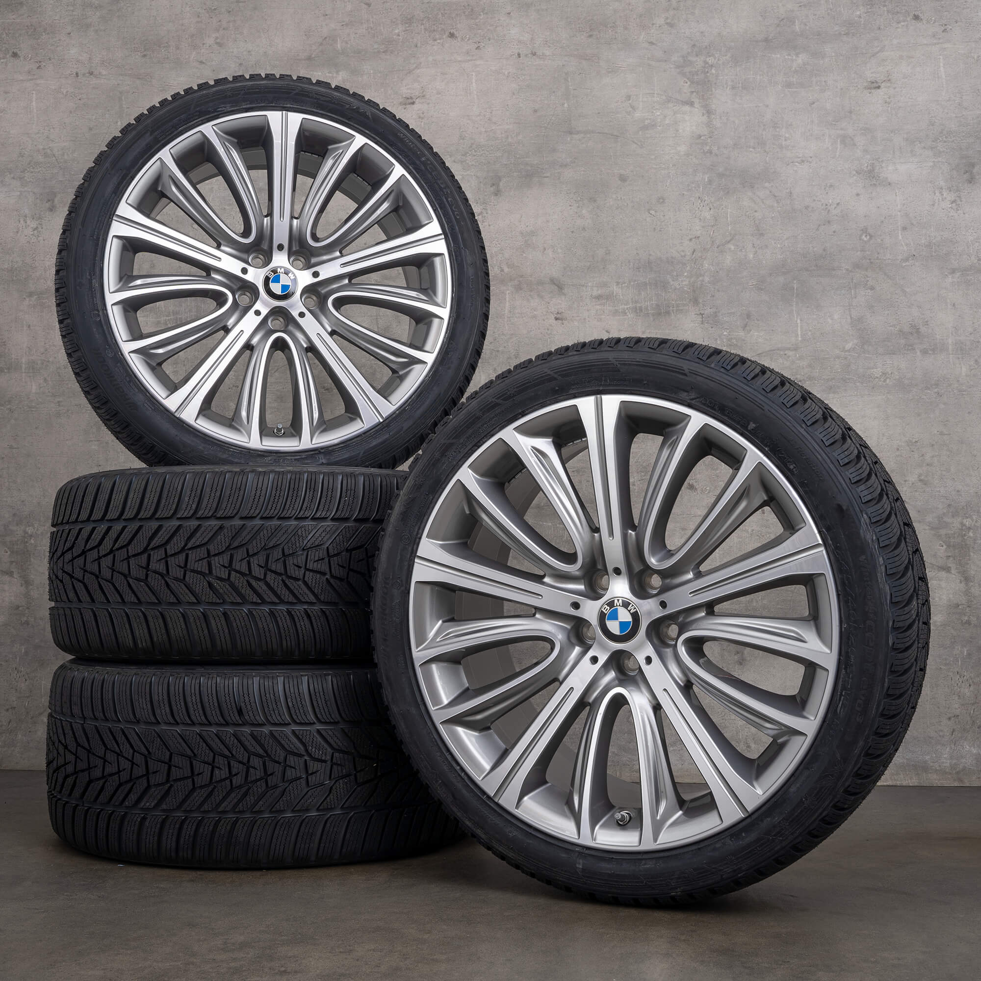 Original BMW 7er 6er Winterräder 20 Zoll G11 G12 G32 Felgen Styling 628 6863110 6863111 ferric grey glanzgedreht