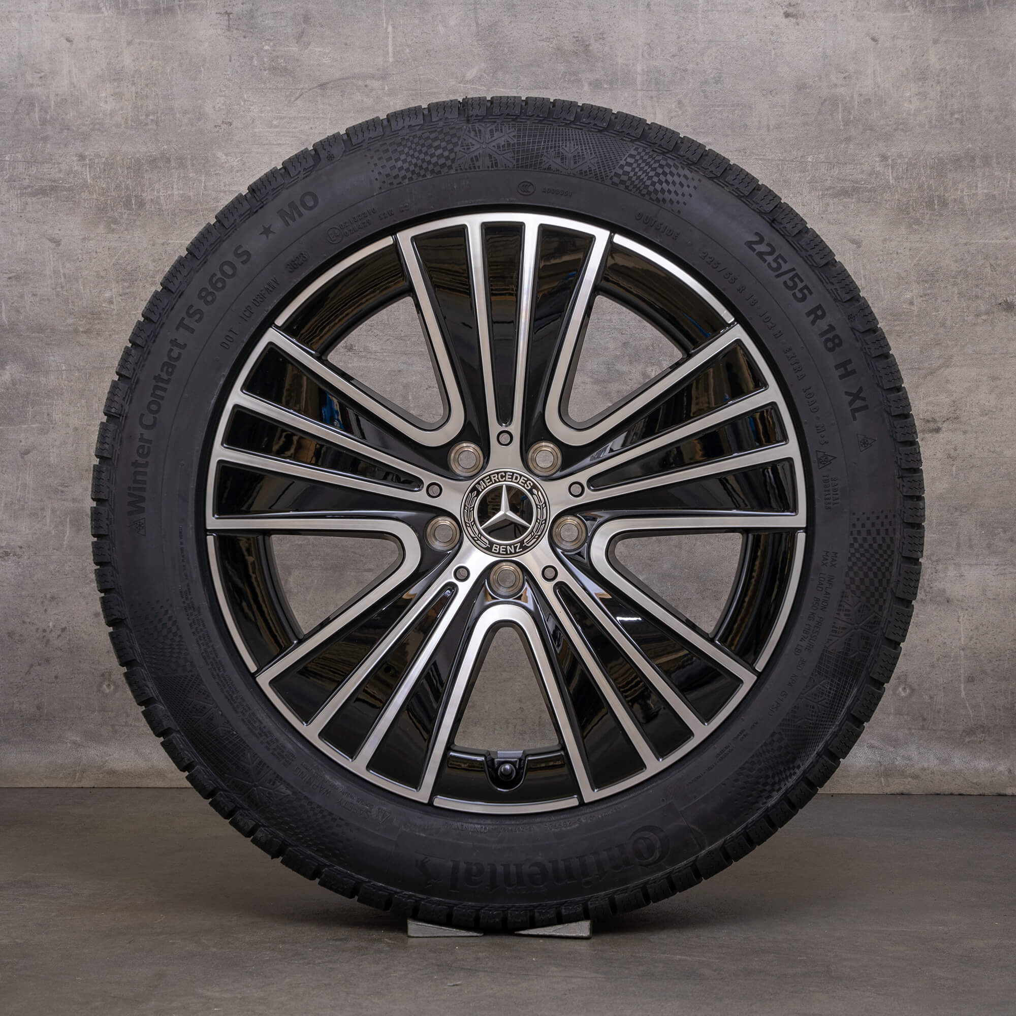 Originele Mercedes E-Klasse winterwielen 18 inch W214 S214 velgen A2144012800 zwart glanzend gedraaid NIEUW