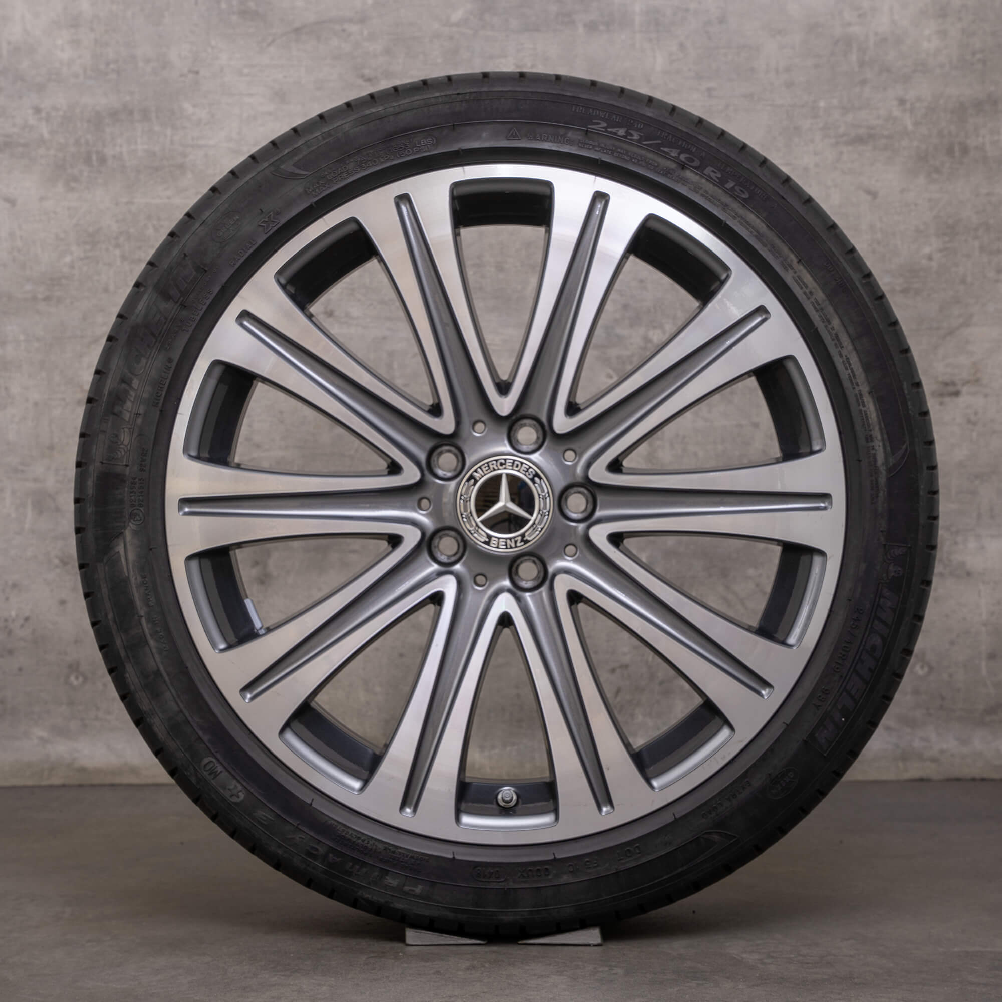 Llantas originales Mercedes Benz Clase E de 19 pulgadas W213 S213 C238 A238 neumáticos verano A2134010500 gris himalaya torneado brillante