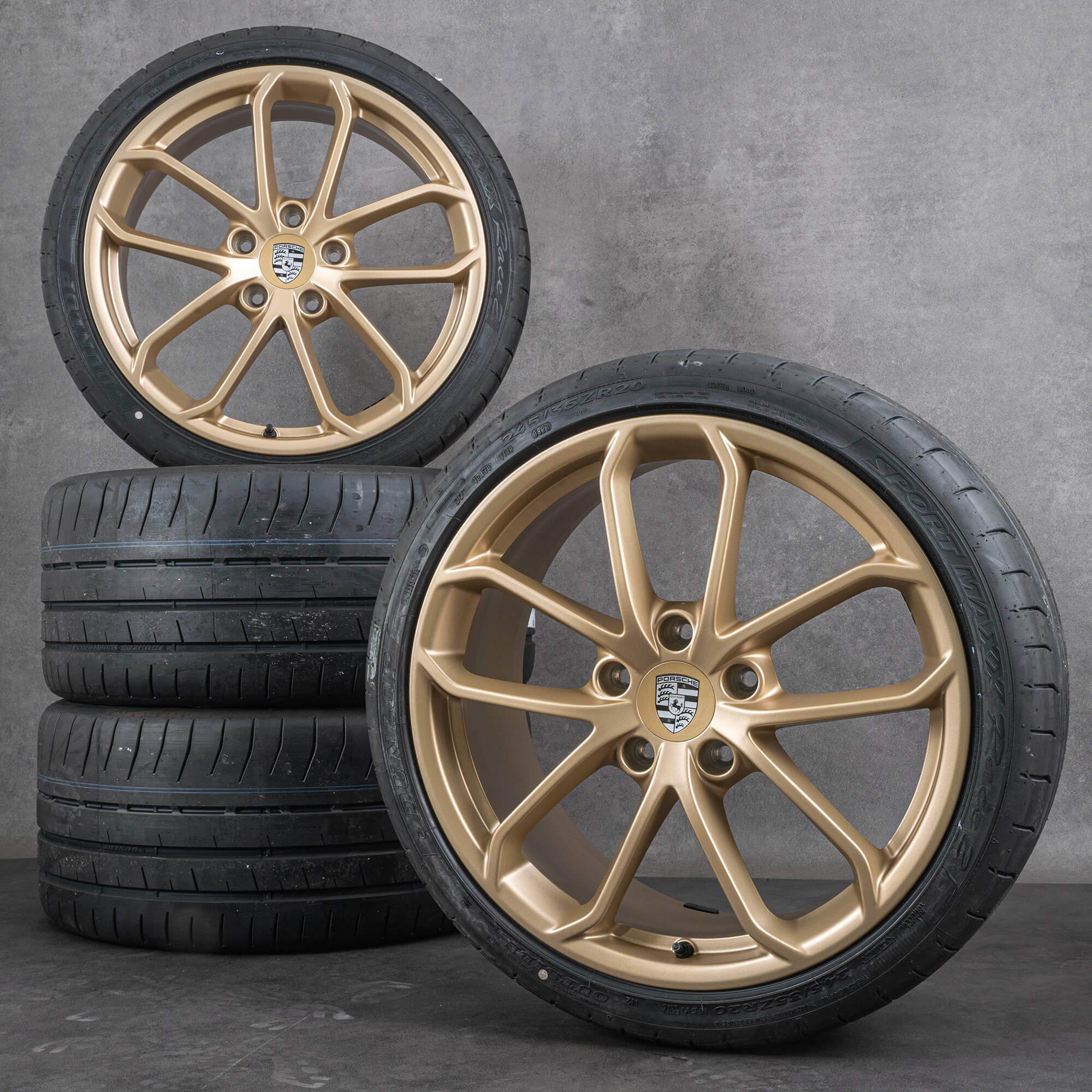 Originální 20 palcové letni pneumatiky Porsche 718 Cayman 982 GT4 Aurum OP9