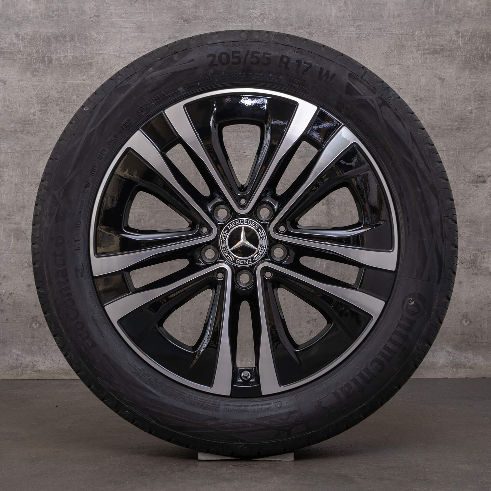 Originální alu kola Mercedes Benz třídy A B CLA AMG 17 palců W177 V177 W247 X118 C118 letni A1774012900 černá lesklá soustružená