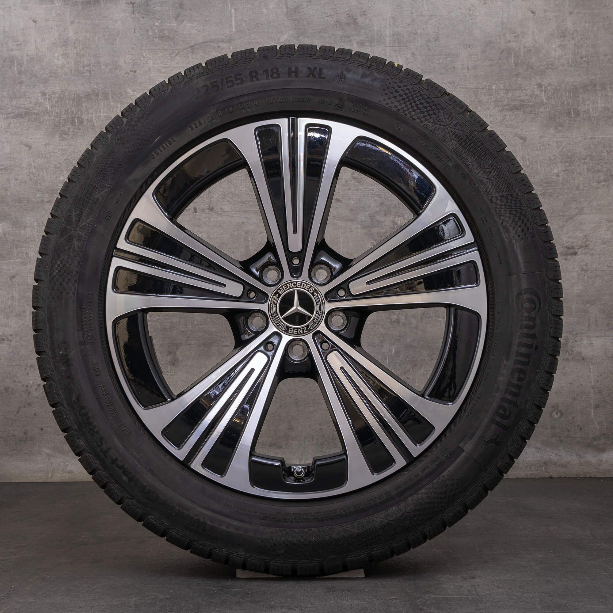 Alkuperäiset Mercedes Benz E-sarjan talvirenkaat 18 tuuman W214 S214 vanteet A2144012200 musta Kiillotettu