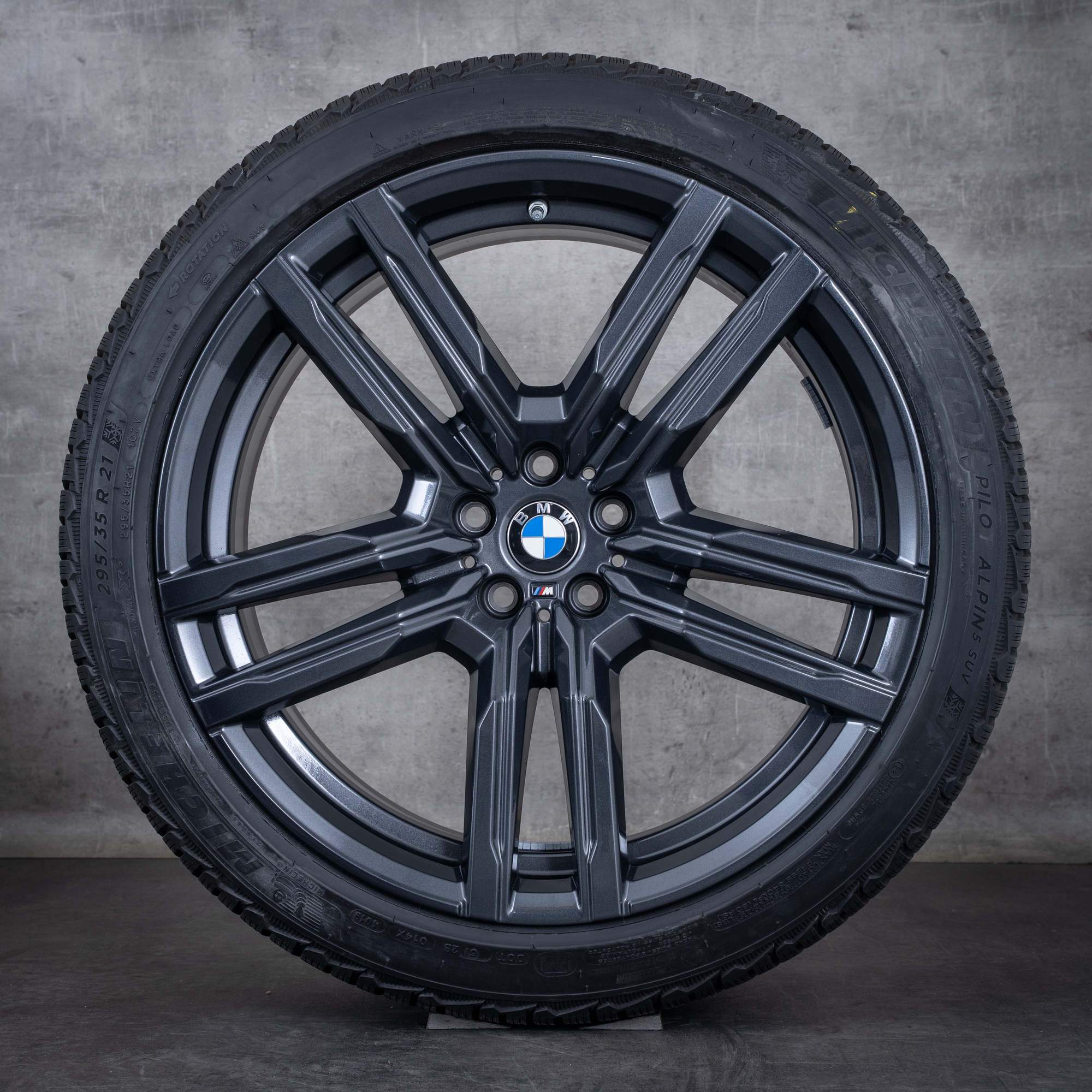 Jantes e pneus inverno originais BMW X5M X6M 21 polegadas F95 F96 jantes styling 808 M 8090794 8090795 orbit grey gloss