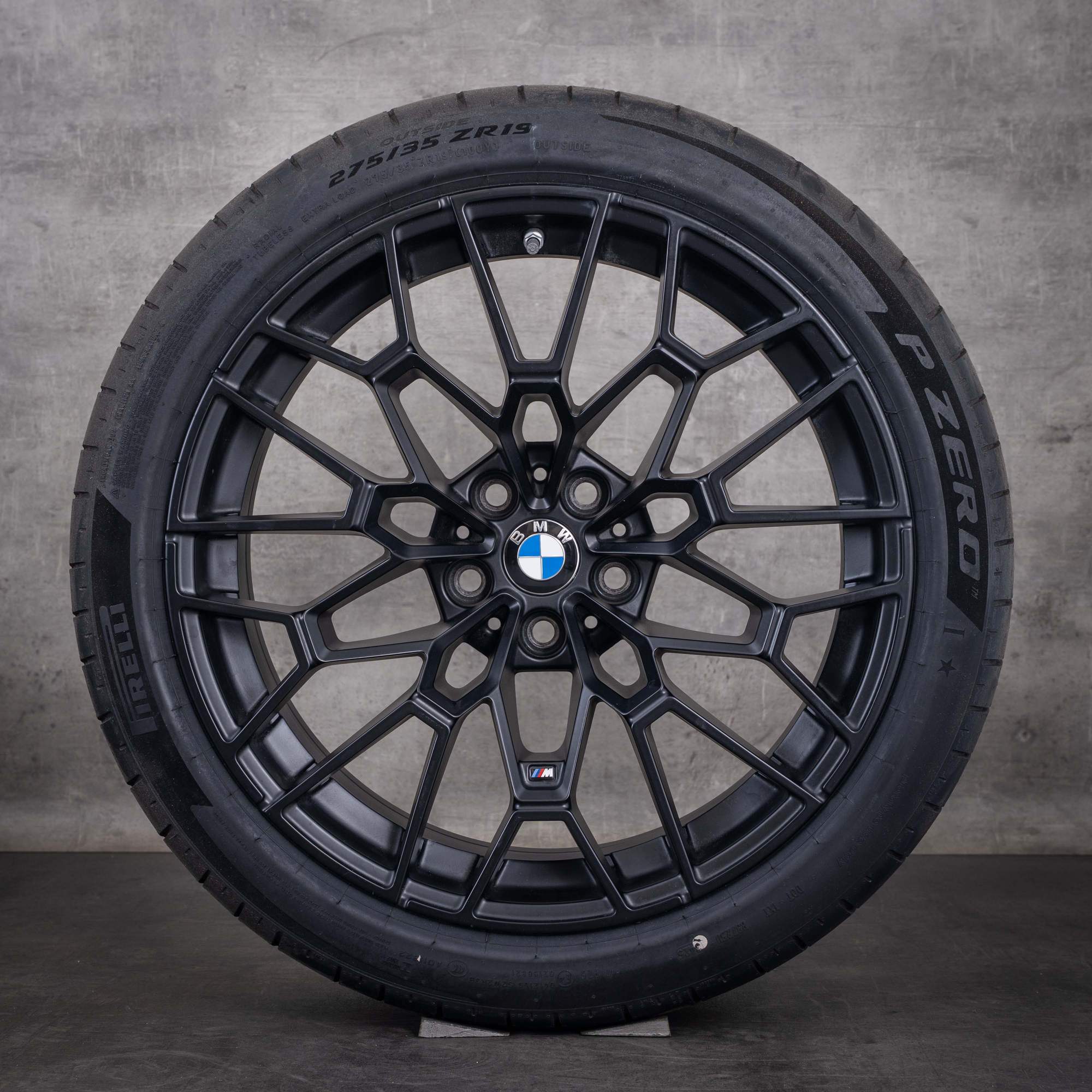 Jantes originais BMW M2 M3 M4 19 20 polegadas G87 G80 G81 G82 G83 pneus de verão Styling 827 M 7884365 7884366 preto mate