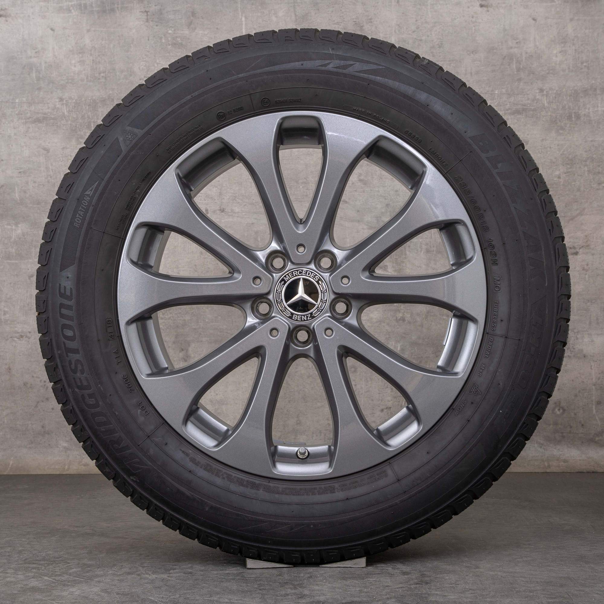 Alkuperäiset Mercedes Benz GLC talvirenkaat 18 tuuman X253 C253 vanteet A2534011500 himalajanharmaa kiiltävä valkoinen