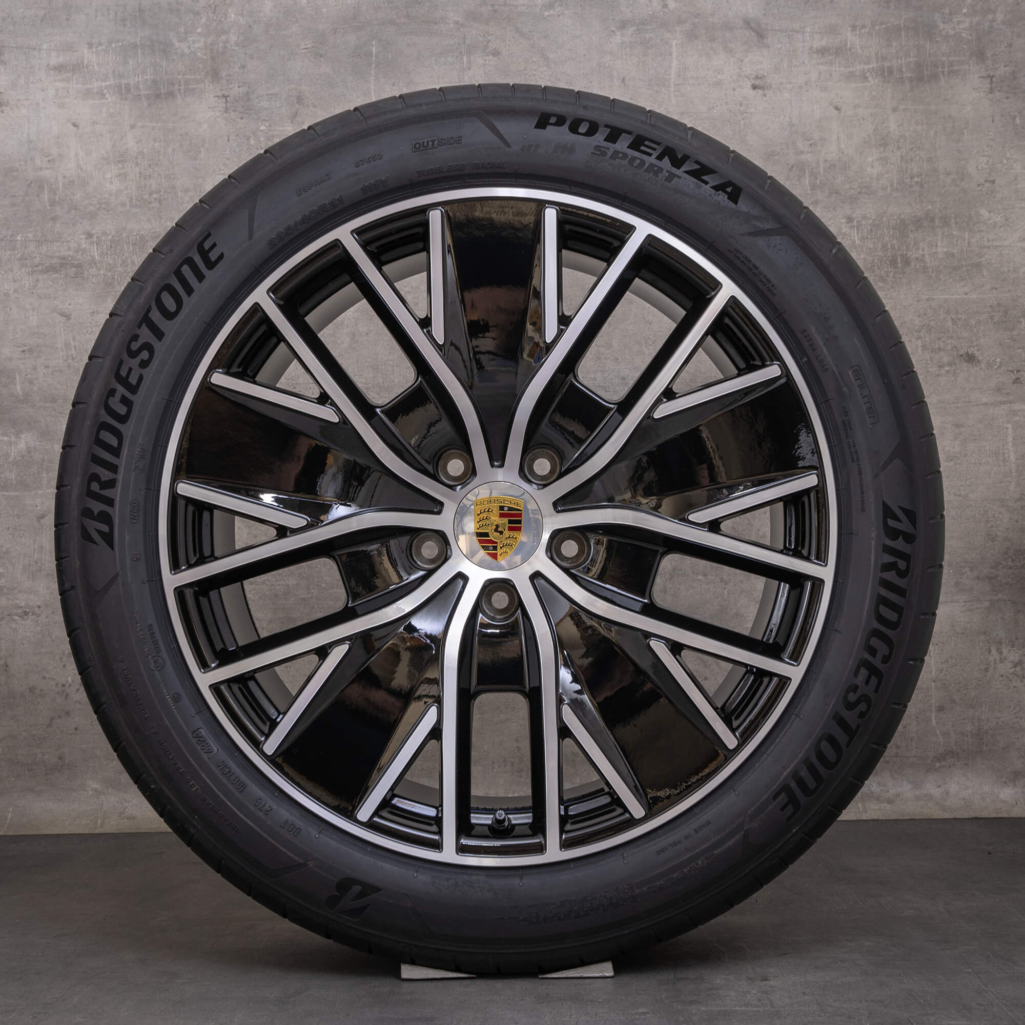 Originales Porsche Macan Electric ruedas de verano llantas 21 pulgadas 95C601025BB 95C601025BC negro brillante torneado