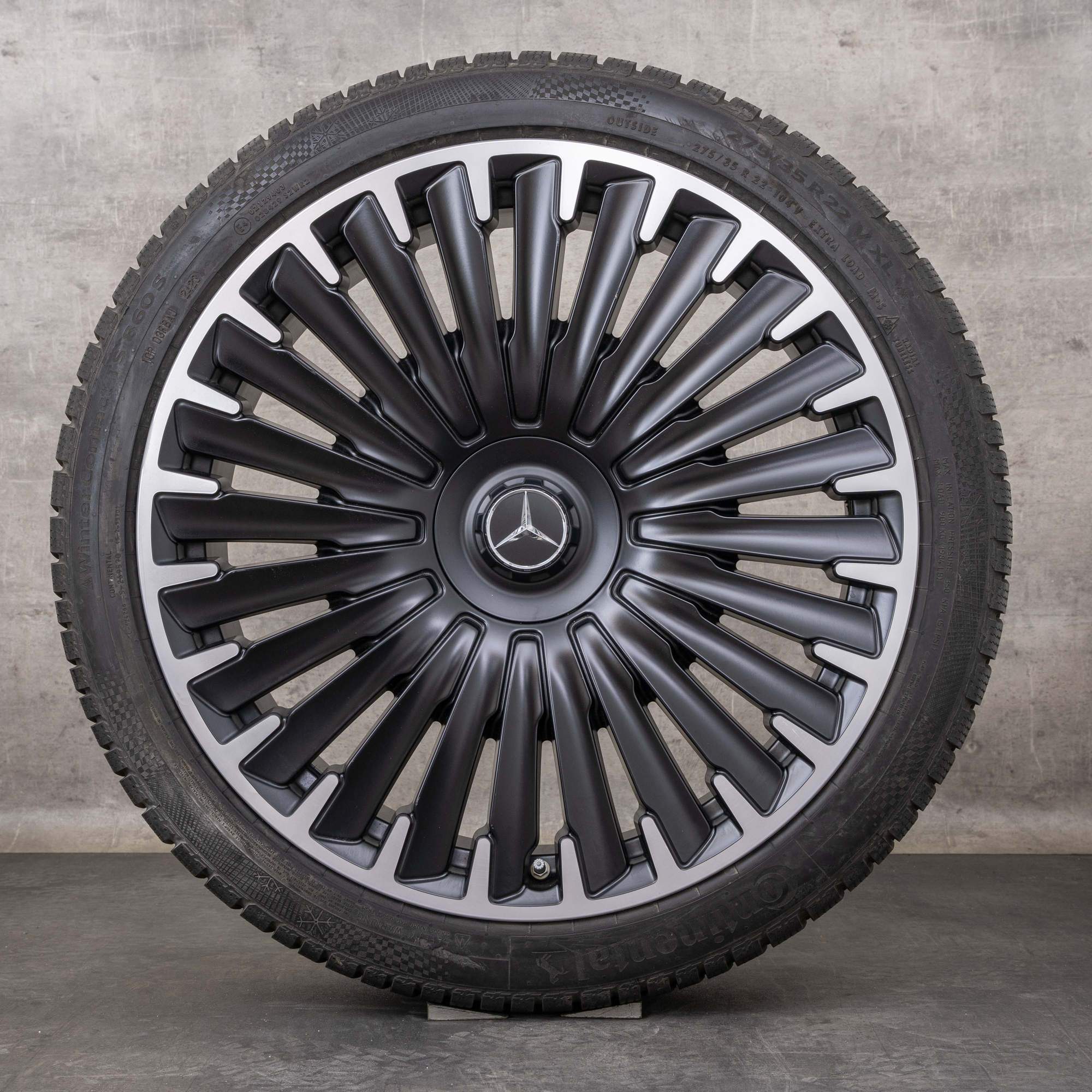 Original Mercedes Benz EQE SUV 43 53 AMG Winterräder 22 Zoll X294 Felgen A2944011600 schwarz matt glanzgedreht