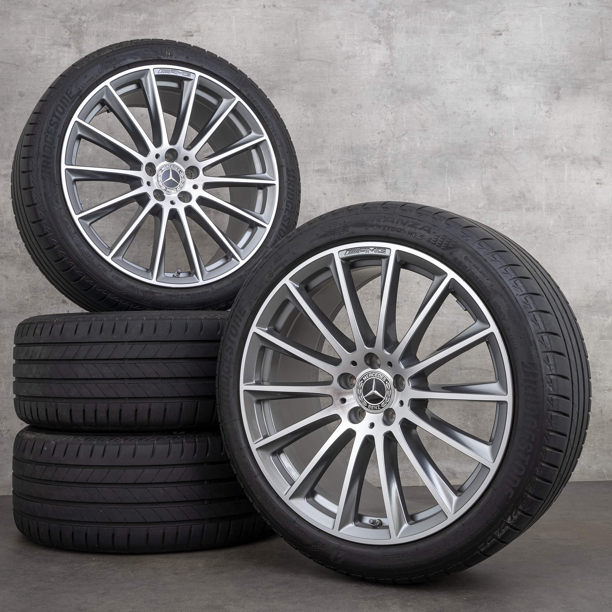 Original Mercedes Benz S-Klasse AMG Felgen 20 Zoll W223 V223 Sommerreifen A2234011500 himalaya grau glanzgedreht NEU