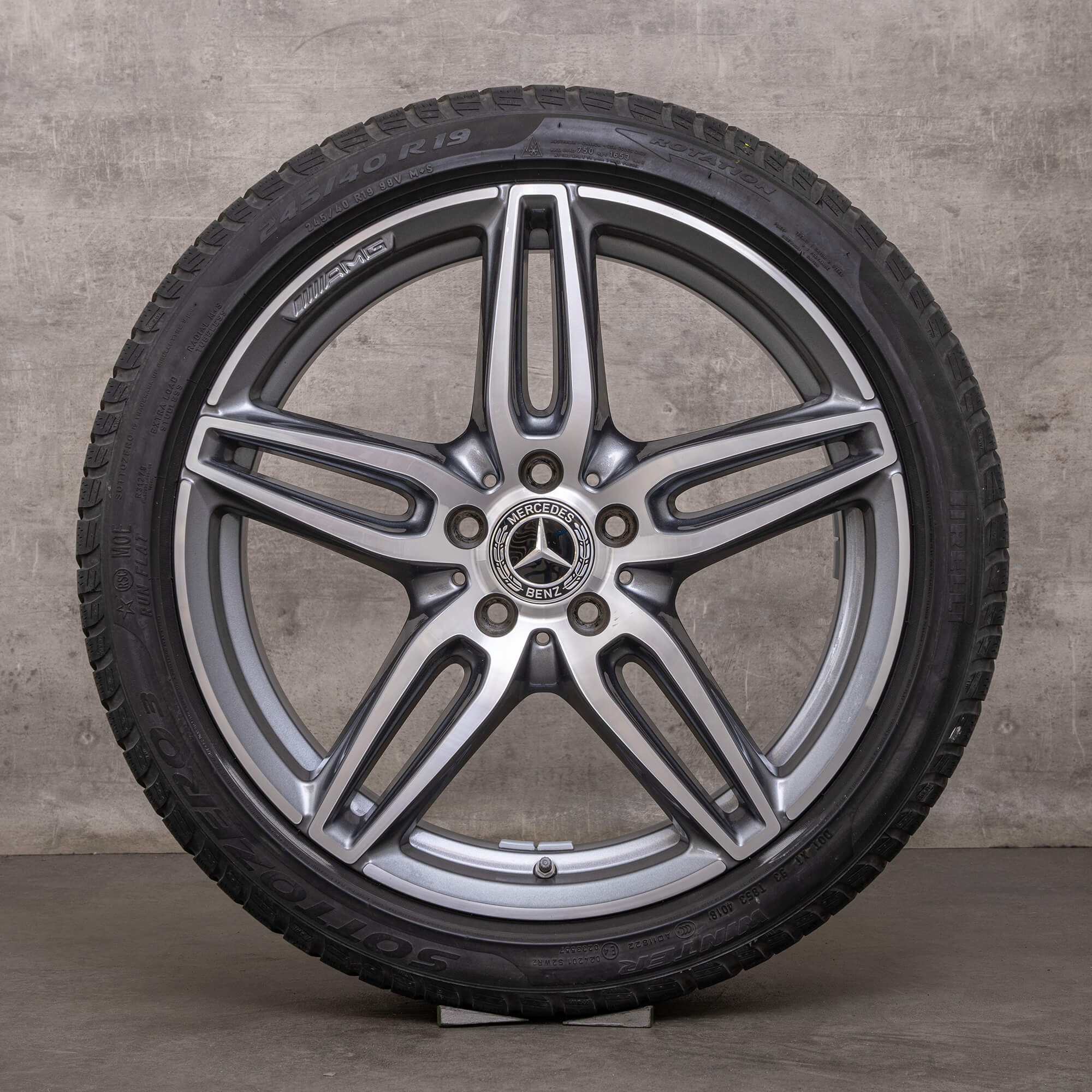 Llantas originales Mercedes Benz Clase E AMG de 19 pulgadas W213 S213 C238 A238 llantas verano A2134012000 negro brillante torneado