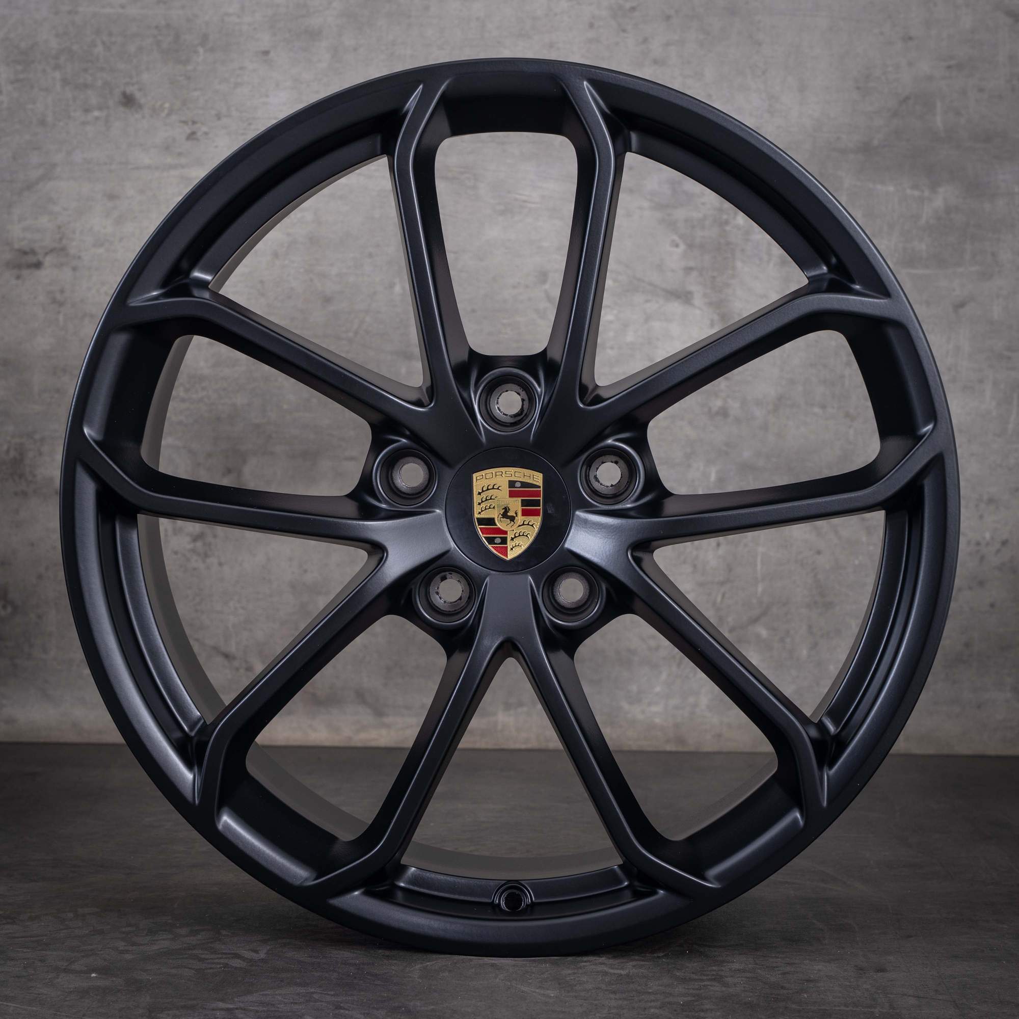 Jantes originais Porsche Boxster Cayman 718 de 20 polegadas 982 Spyder 982601025BQ 982601025BR com acabamento em preto mate
