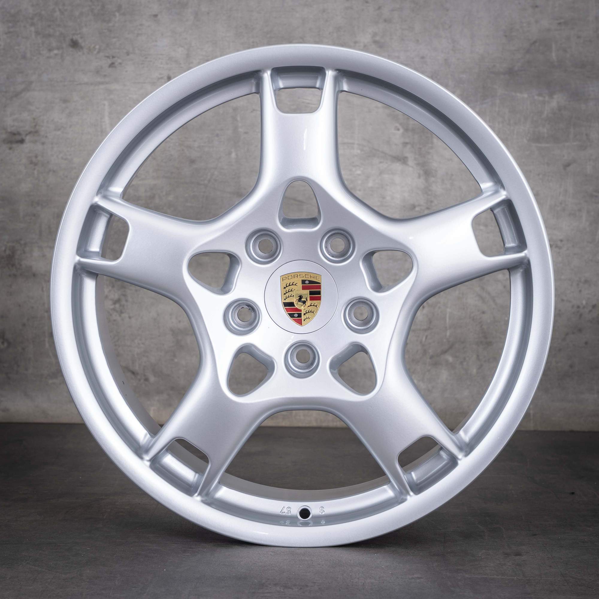 Original Porsche 997 Felgen 19 Zoll Lobster 99736215600 99736216201 silber glanz