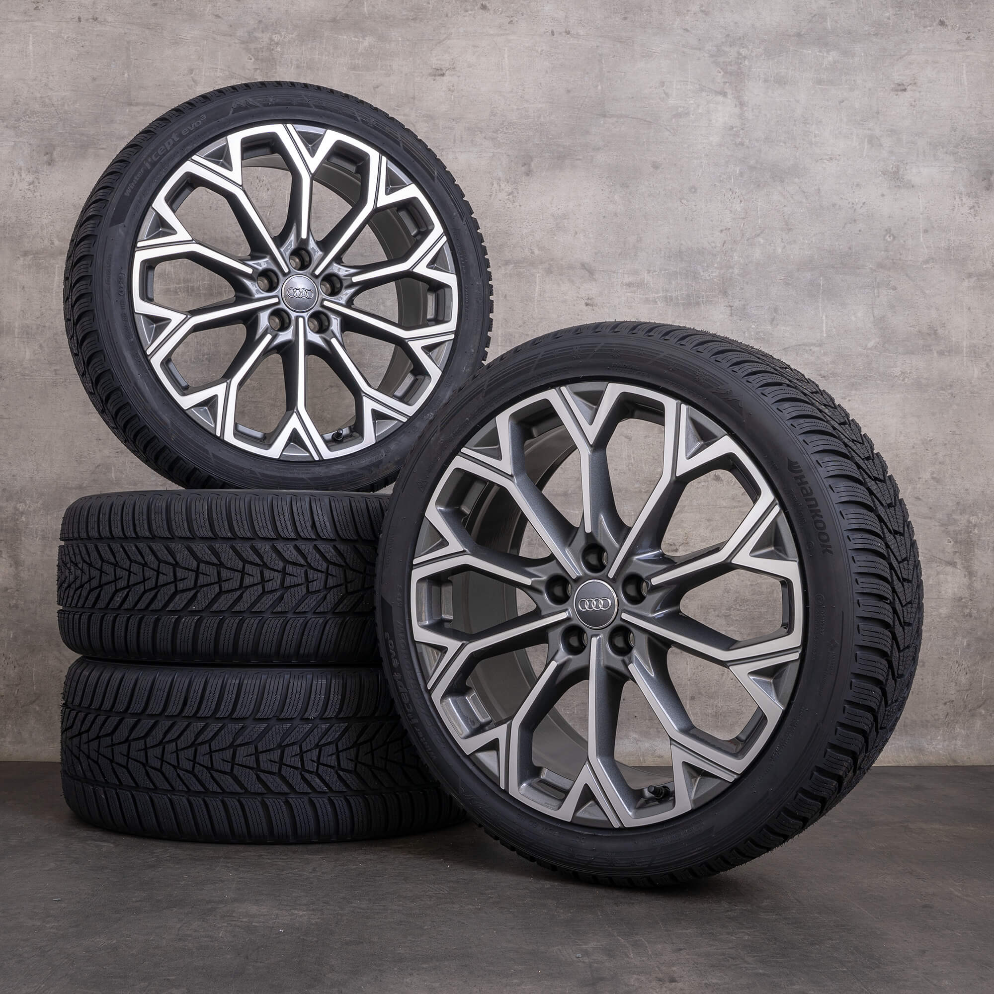 Originale Audi A6 S6 jante vară 20 inch 4P C8 C9 4P0601025H gri grafit lucios întoarse NOU