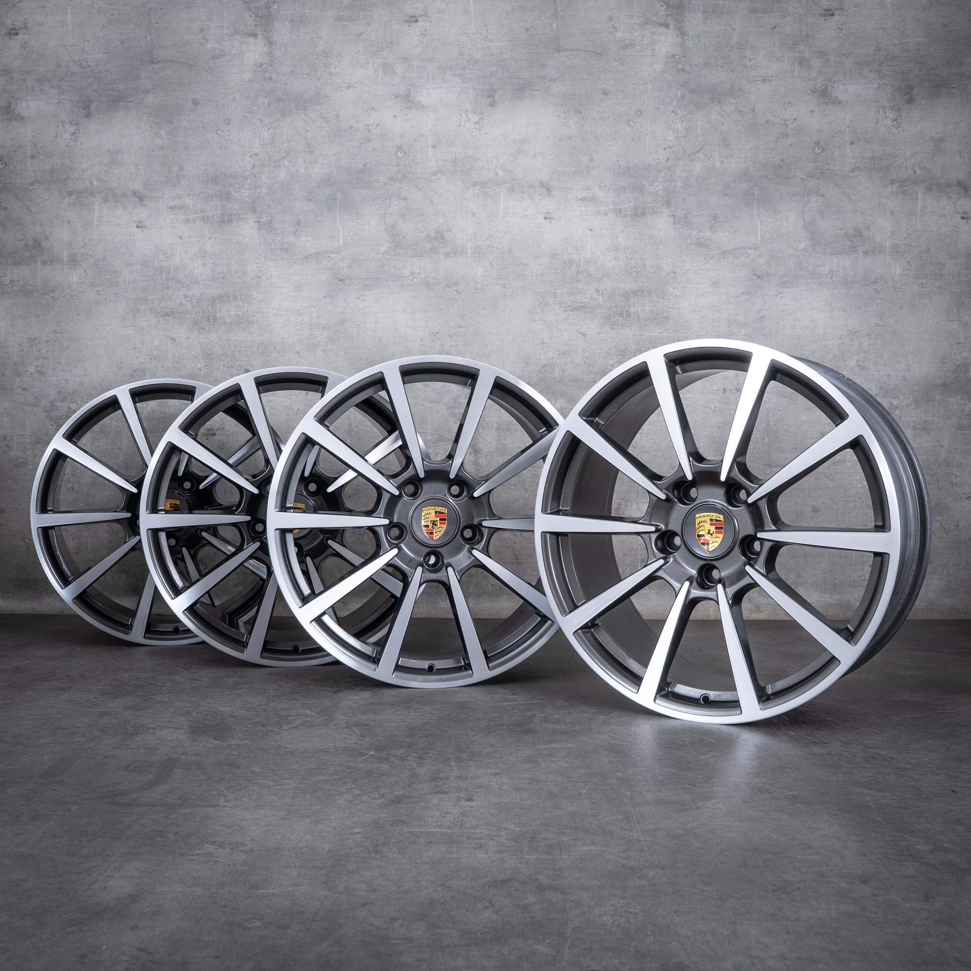 Alkuperäiset Porsche 991 I vanteet 20 tuuman 99136216130 99136216630 titaanin kiillotetut 20-tuumaiset