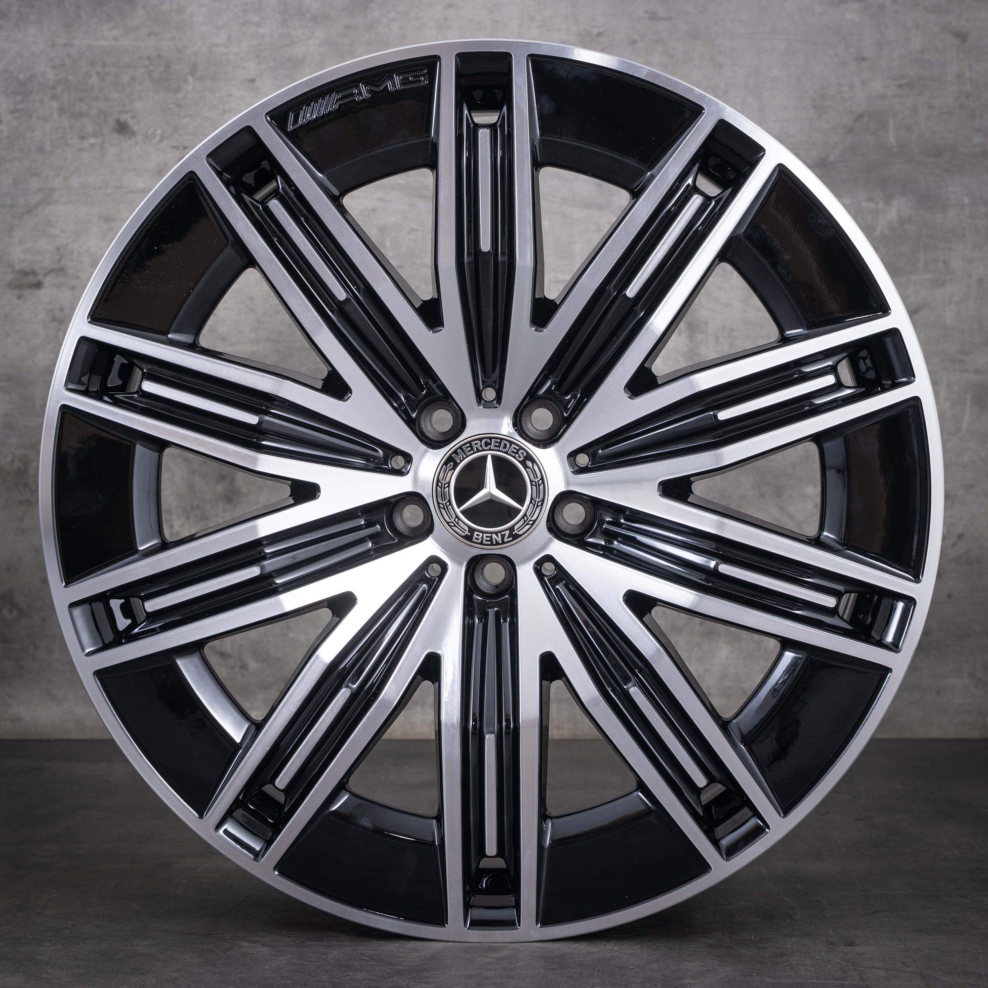 OEM Mercedes-Benz EQE AMG 21inch SUV rims X294 A2944011200 Black diamond cut NEW