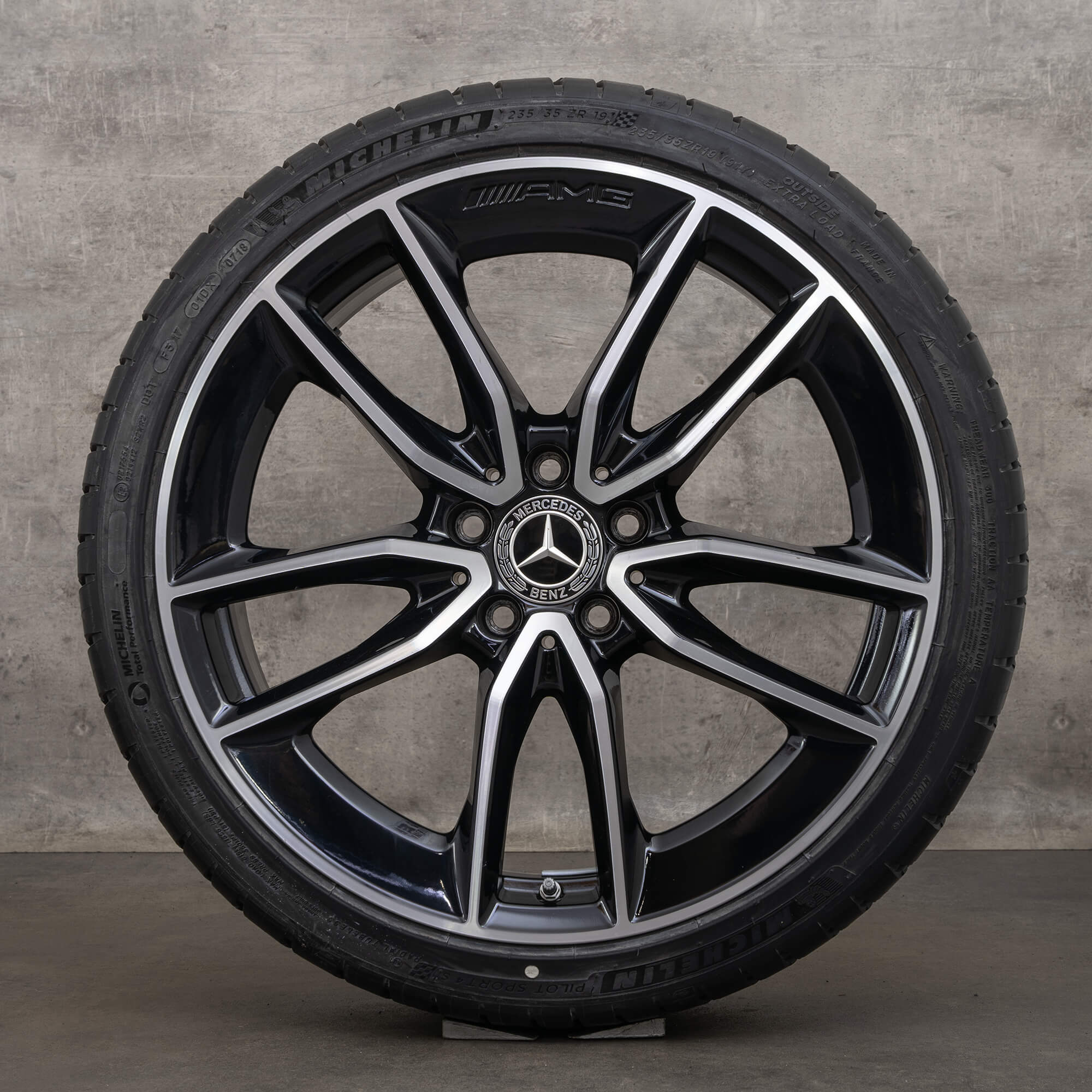 Llantas originales Mercedes Benz Clase A 35 AMG de 19 pulgadas W177 V177 verano A1774012000 negras pulidas a alto brillo