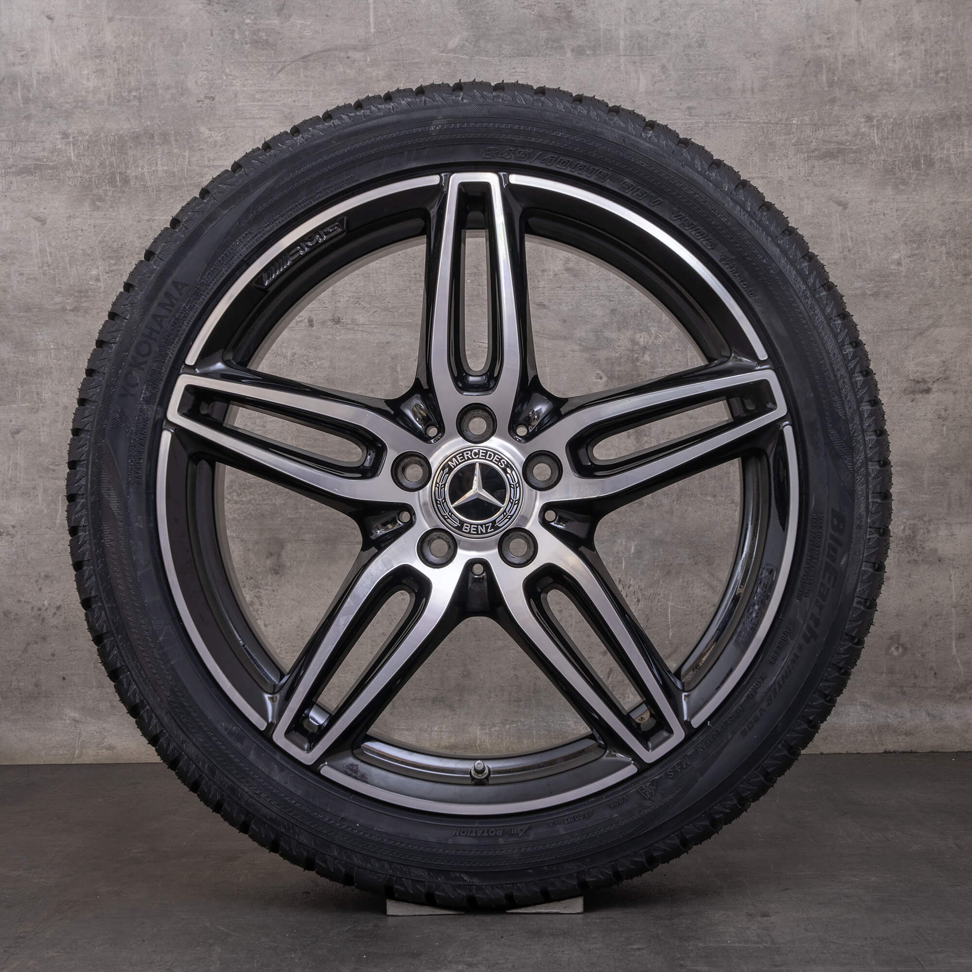 Orijinal Mercedes Benz E-Serisi E43 E53 AMG kış jant lastik 19 inç W213 S213 C238 A238 jantlar A2134013800 A2134012000 siyah parlak tornalanmış