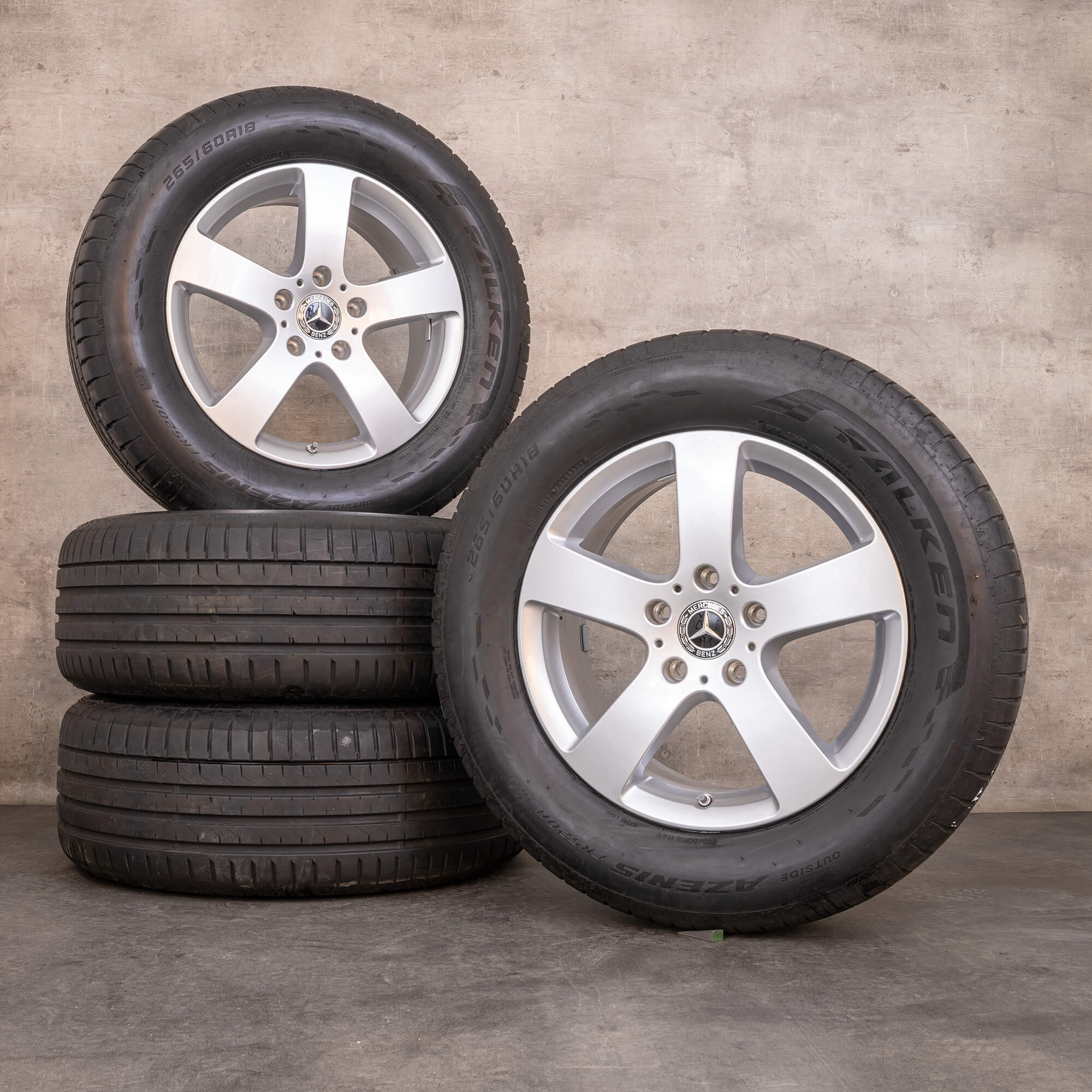 Jantes originais Mercedes Benz Classe G de verão 18 polegadas 463A A4634010900 prateado brilhante