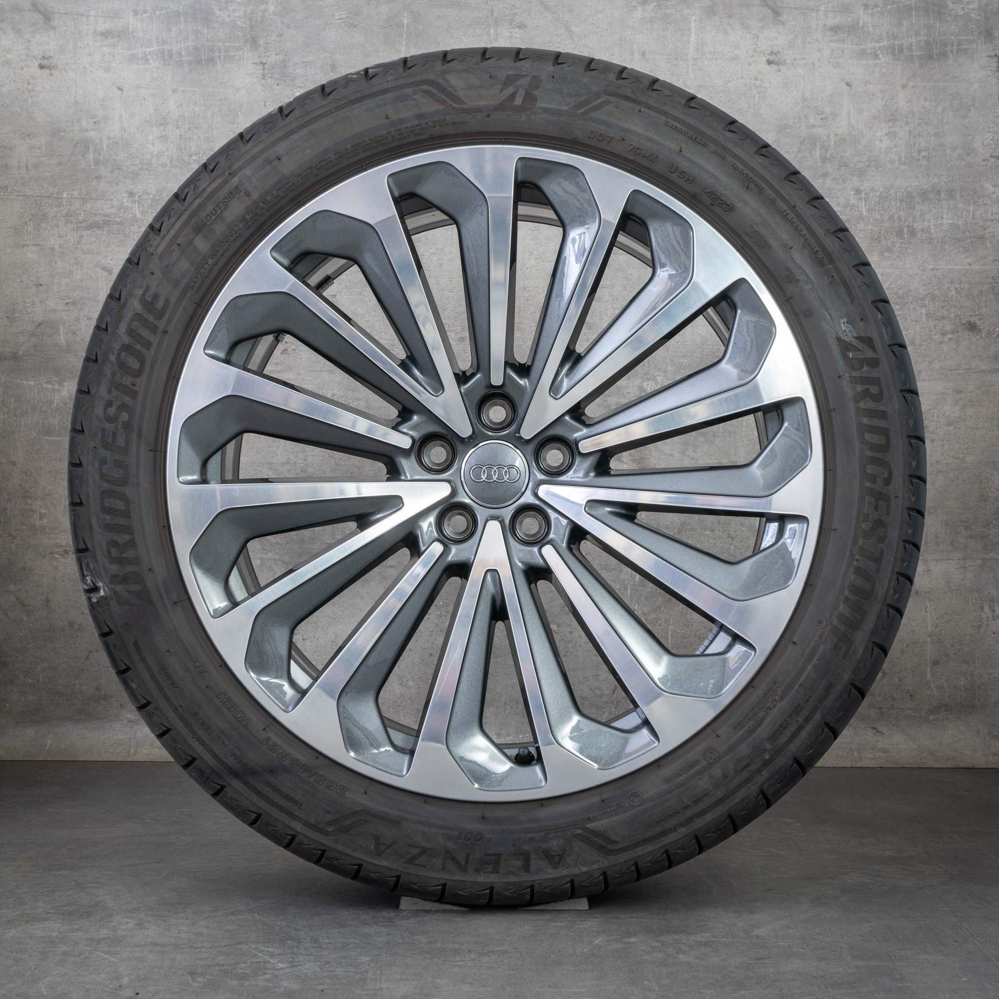 Oryginał Audi Q8 e-tron felgi 21 cali GE koła letnie 4KE601025G tytanowe polerowane