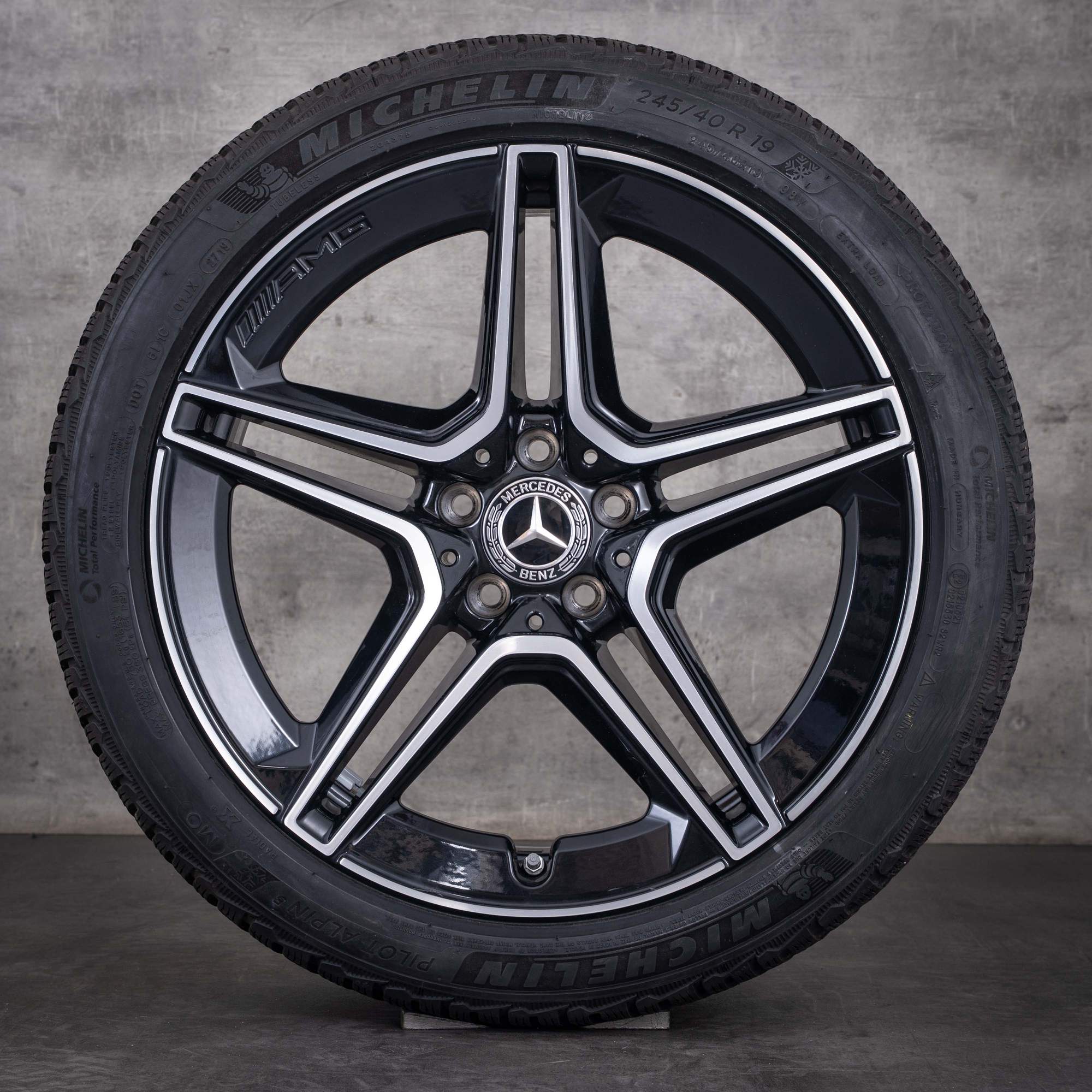 Original Mercedes Benz CLS 53 AMG Winterräder 19 Zoll C257 4Matic Felgen A2574011500 A2574011600 schwarz glanzgedreht