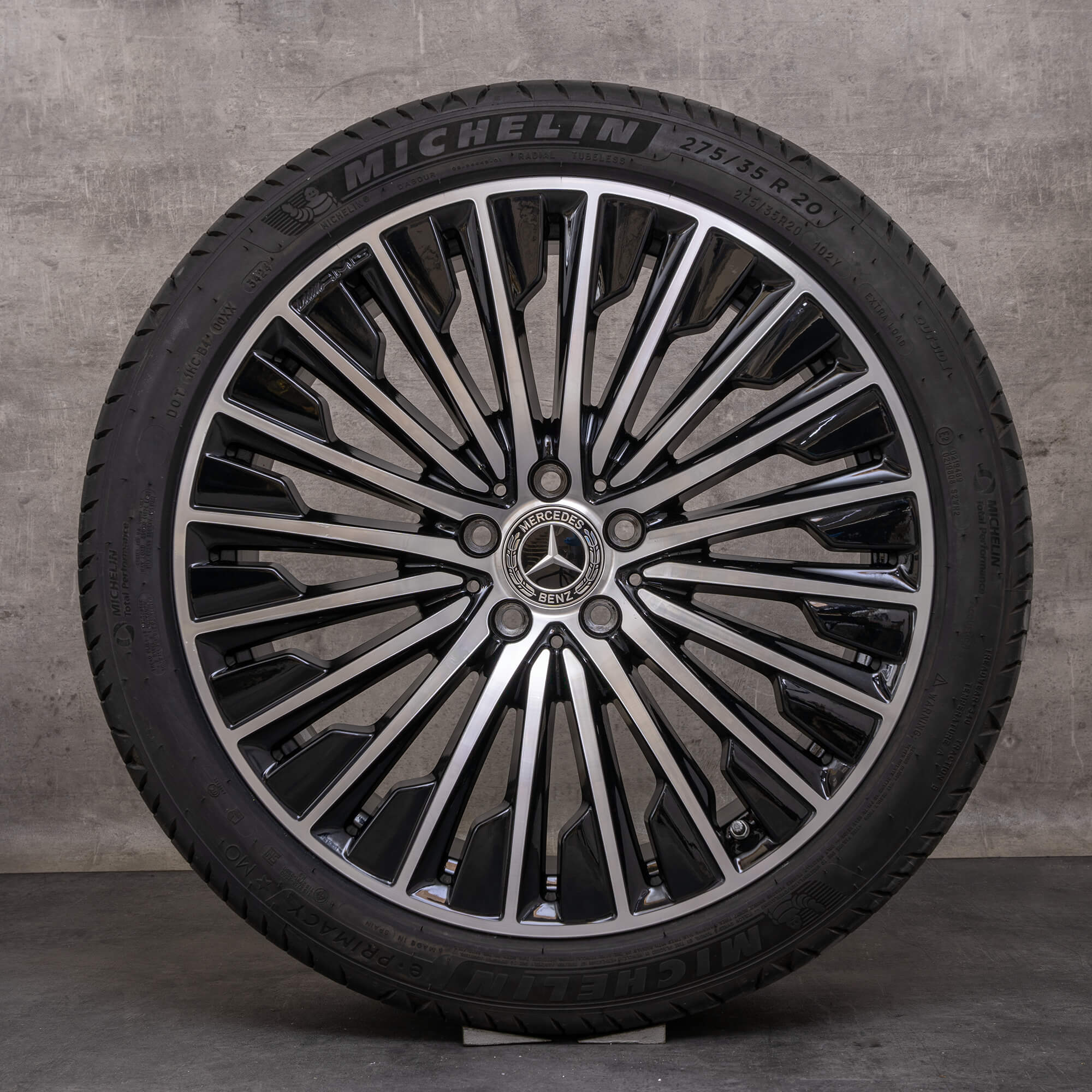 Originale Mercedes Benz E-Klasse AMG sommerhjul 20 tommer W214 S214 fælge A2144010500 A2144010600 sort poleret