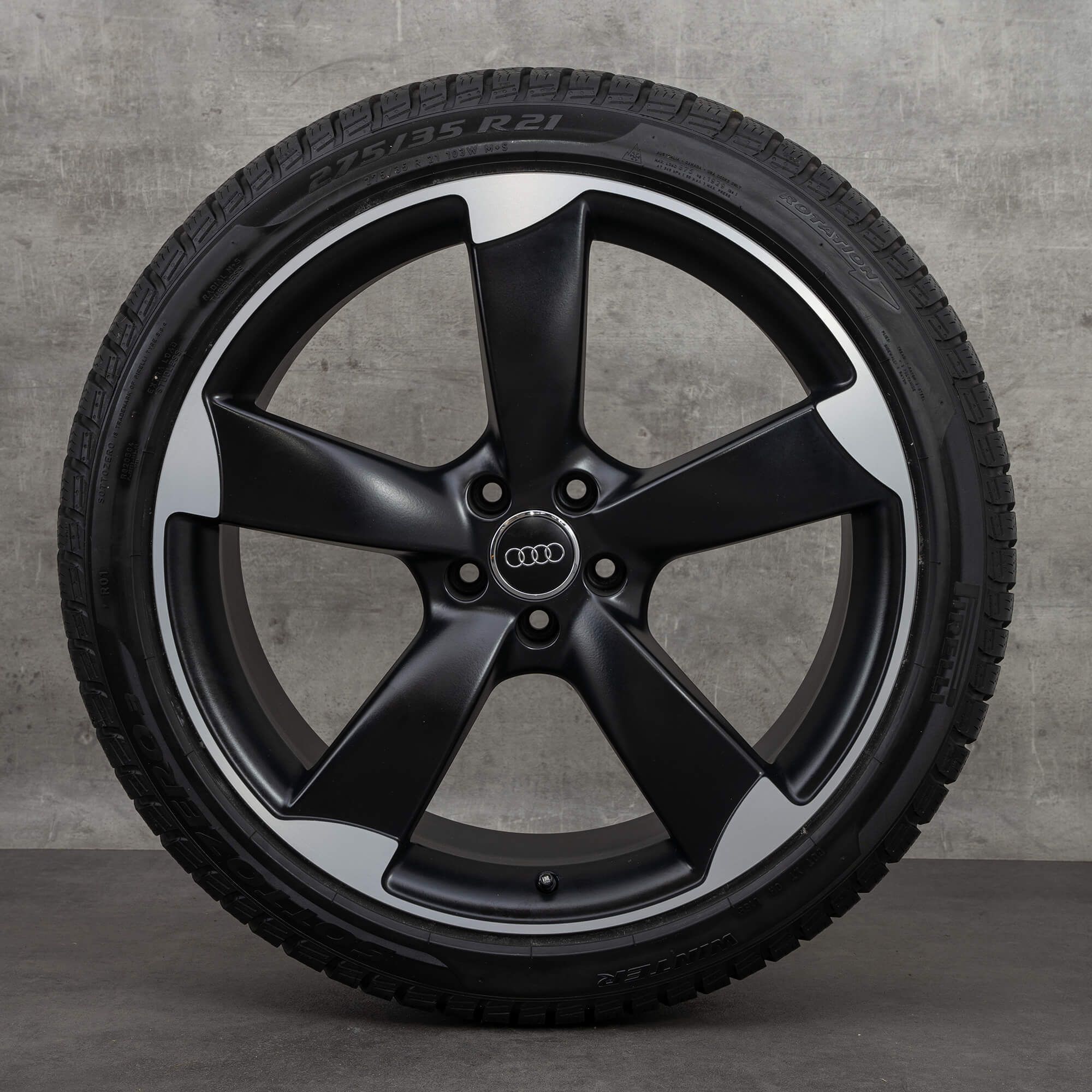 Alkuperäiset Audi A6 S6 vanteet 21 tuuman 4G C7 kesäpyörät 4H0601025BA Rotor Design musta matta kiillotettu