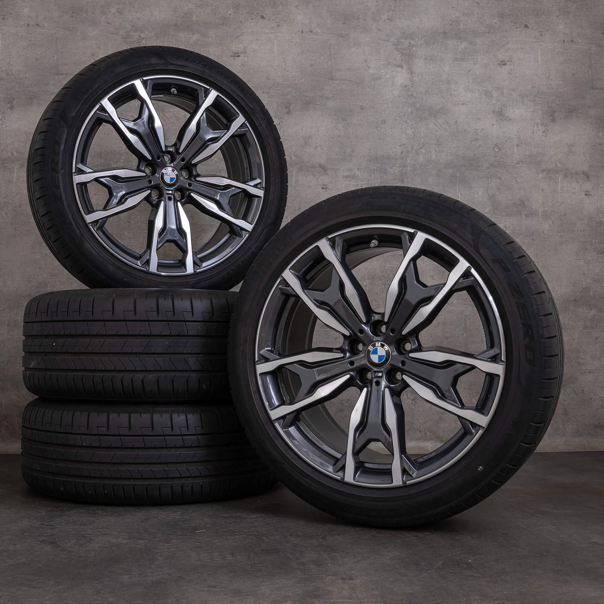 Oryginalne felgi BMW X3 X4 20 cali G01 G02 koła letnie stylizacja 787 M 8073791 8073792 orbit szary polerowane toczone
