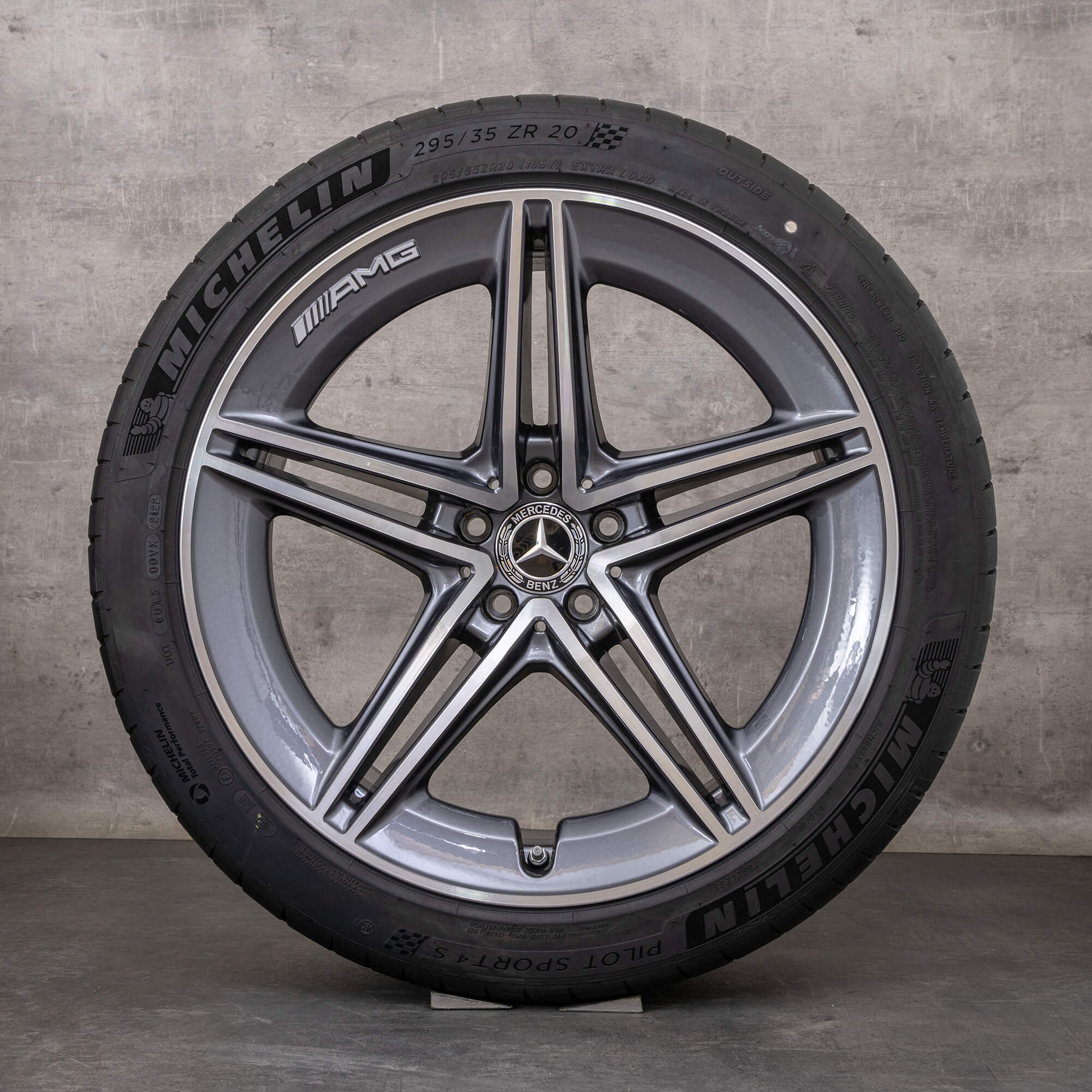 Oryginał Mercedes Benz AMG GT 43 53 63 S 4Matic+ & E Performance koła zimowe 20 cali X290 Felgi A2904011800 A2904010500 himalaya grey Polerowane na wysoki połysk