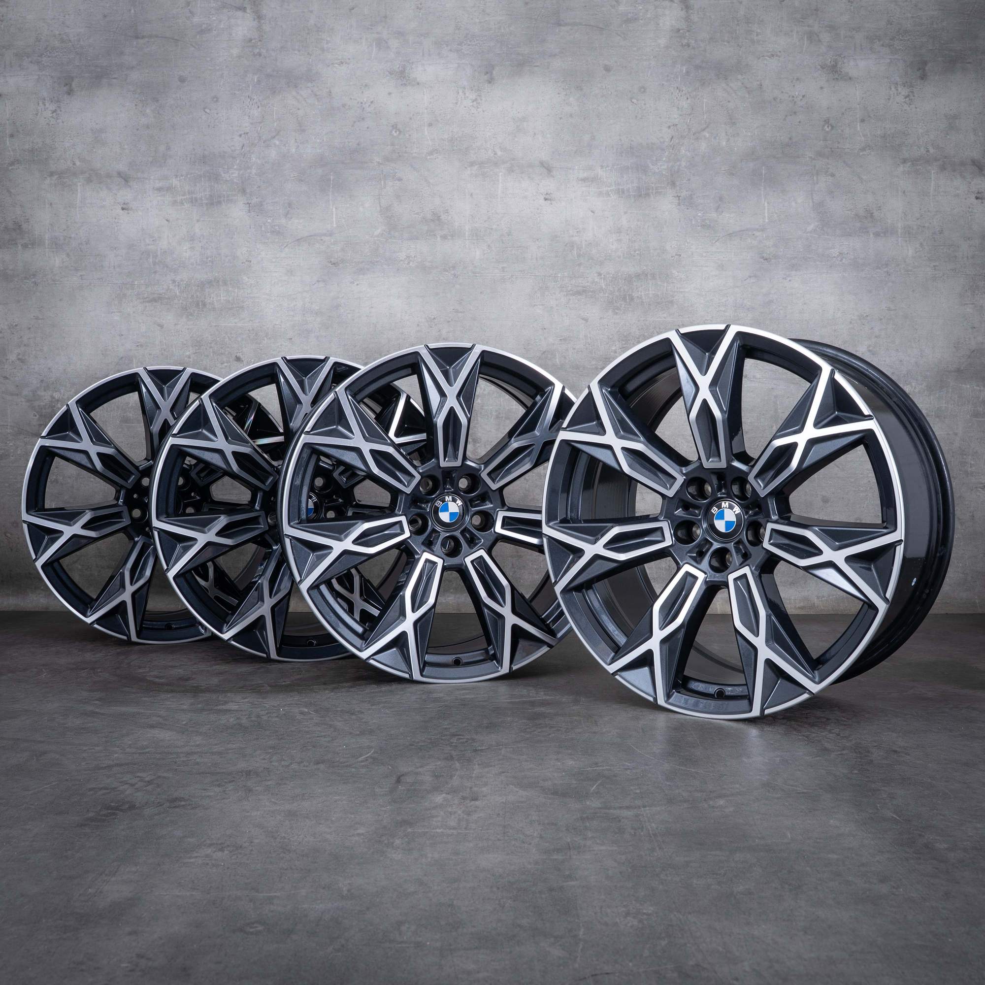 Oryginalne felgi BMW serii 7 i7 X3 20 cali G70 G45 Styling 905 5A19DE4 5A19DE5 midnight grey Polerowane