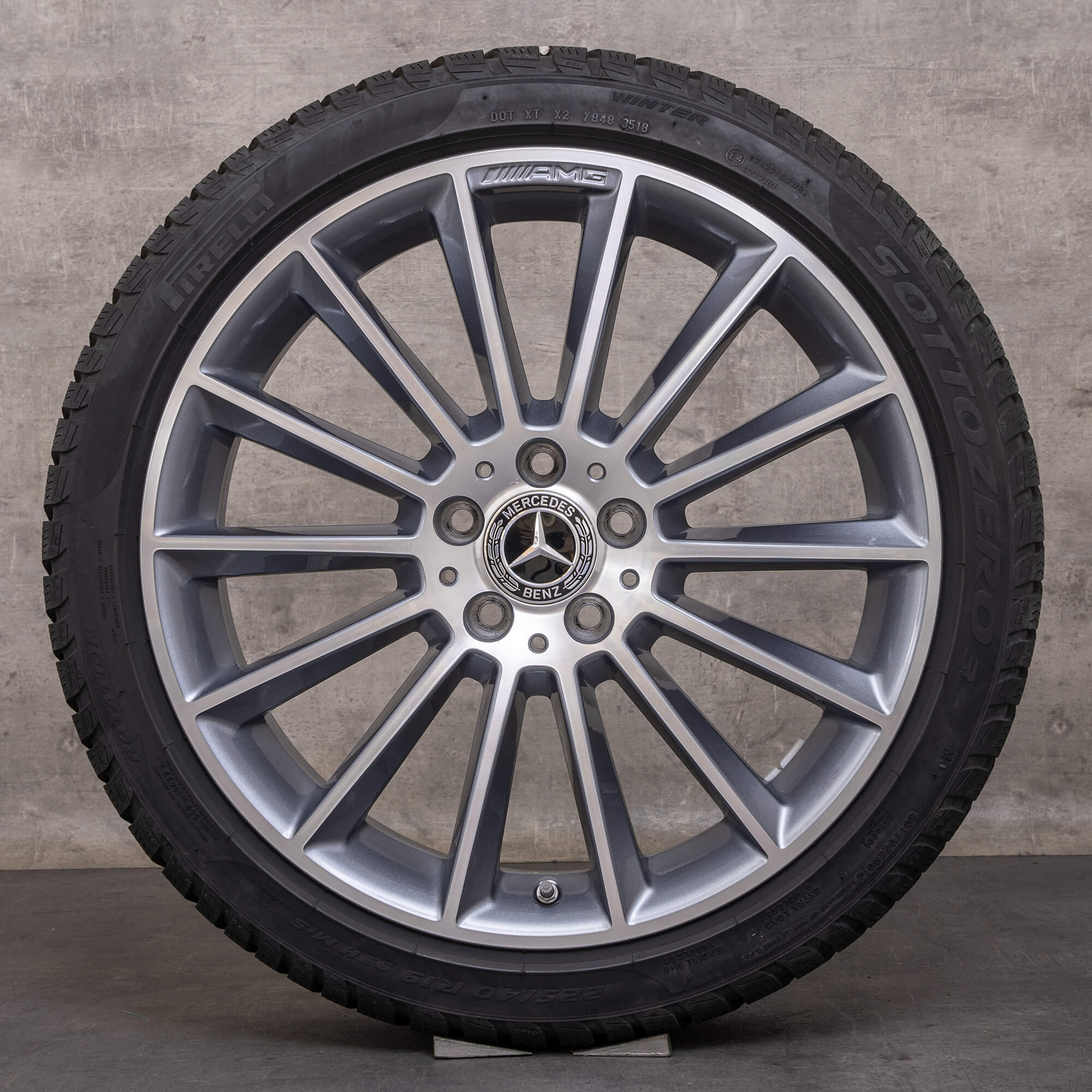 Originele Mercedes A B-klasse CLA winterwielen 19 inch W177 V177 W247 C118 X118 velgen A1774011600 himalayagrijs glanzend gedraaid