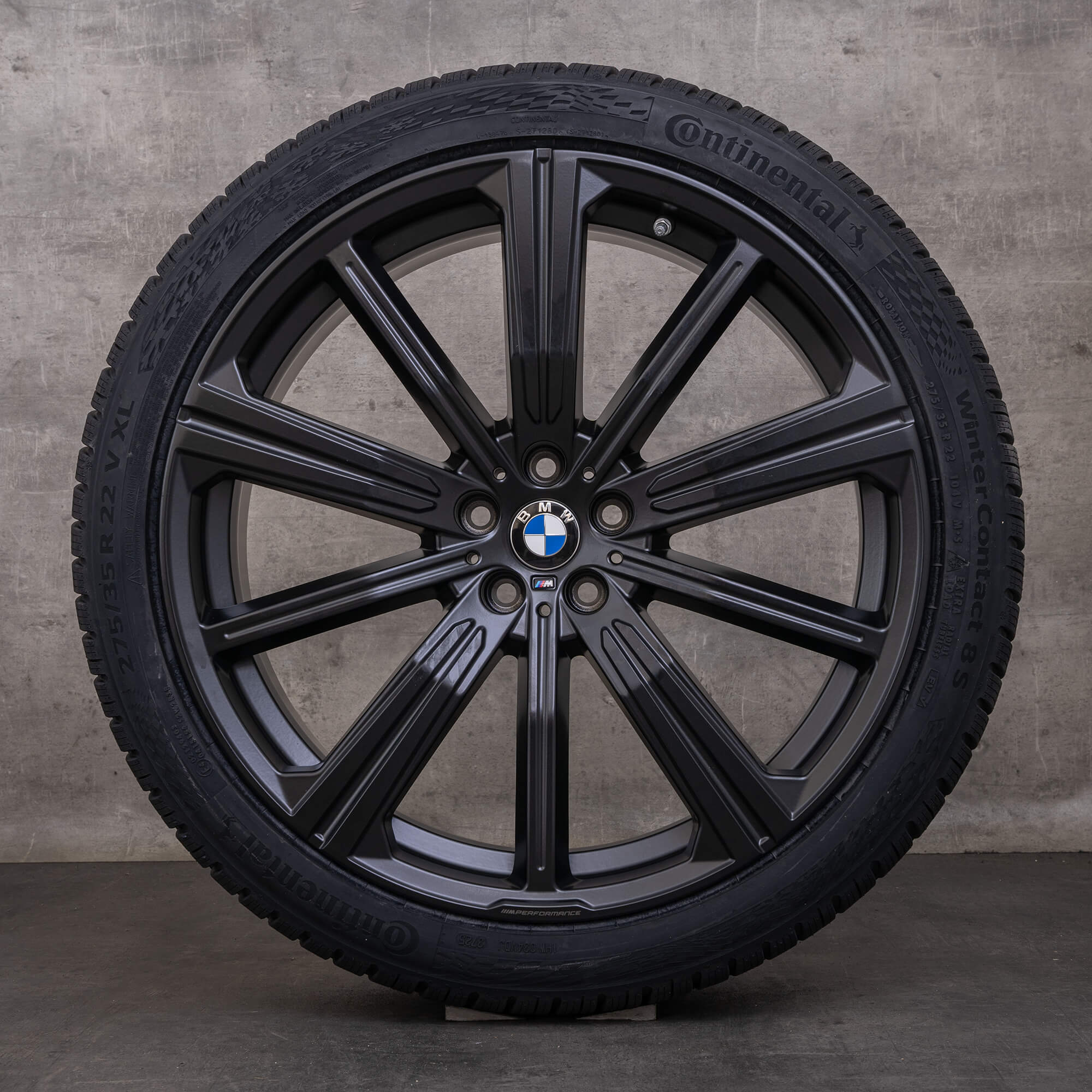 Oem BMW X5 X6 pneus hiver jantes 22 pouces G05 G06 Jantes Styling 749 M 6893544 6893545 noir mat