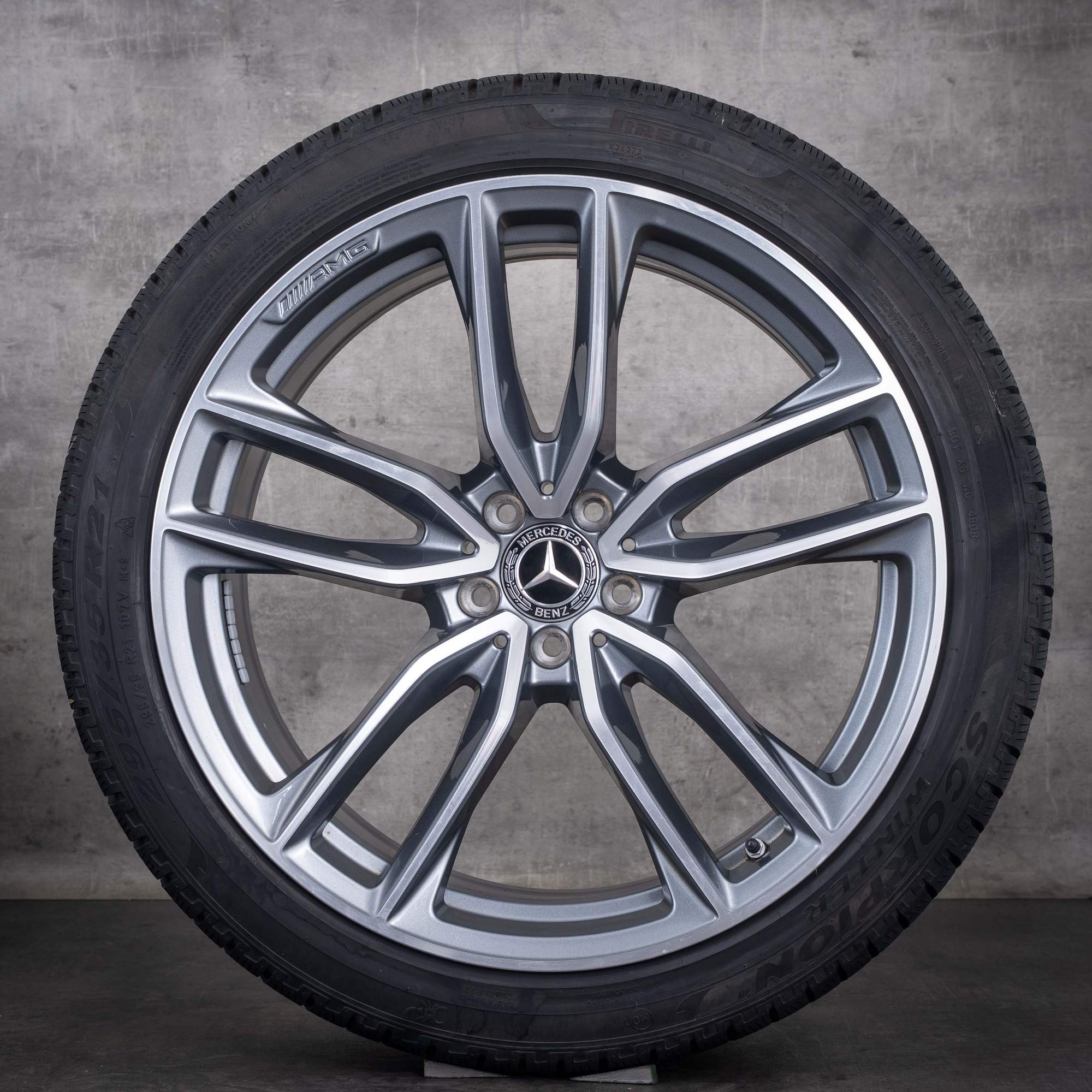 Original Mercedes Benz GLC 63 & S AMG Felgen 21 Zoll C253 X253 Sommerräder A2534013800 A2534013900 himalaya grey glanzgedreht