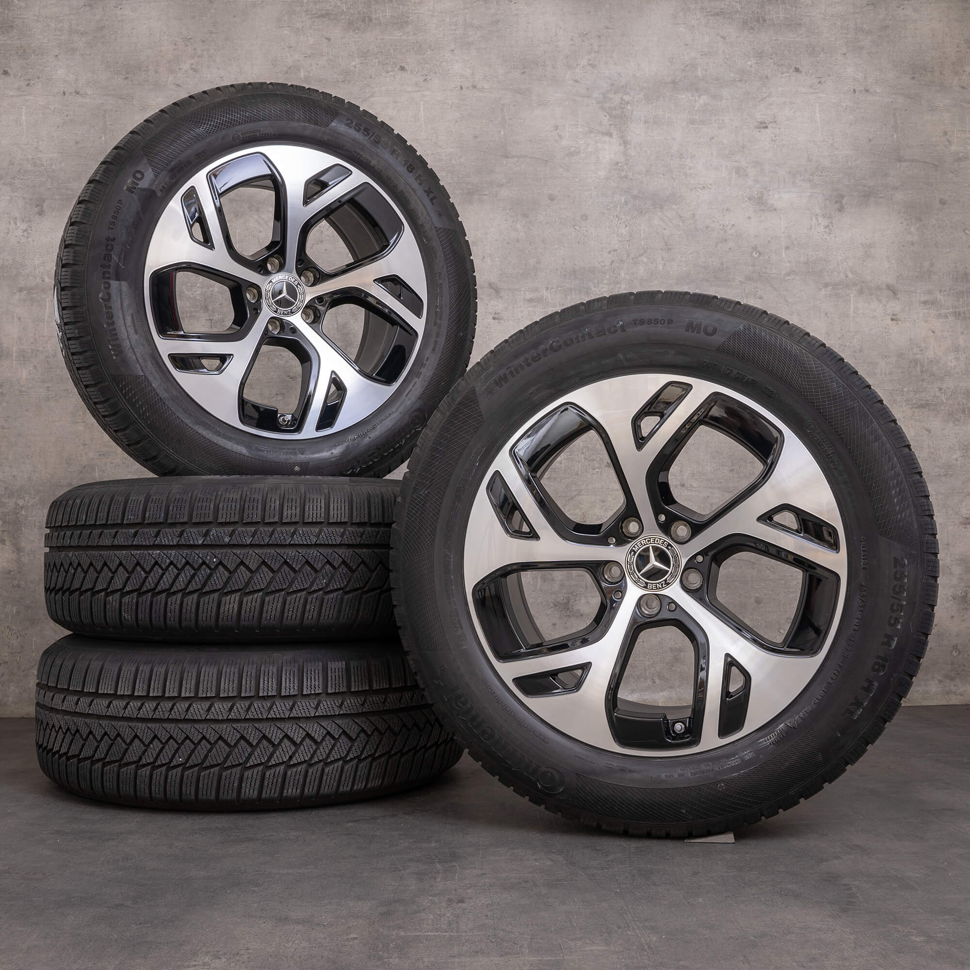 Originele Mercedes Benz GLC Winterrder 18 inch C254 X254 & Hybrid velgen A2544010100 A2544014700 zwart glanzend gedraaid