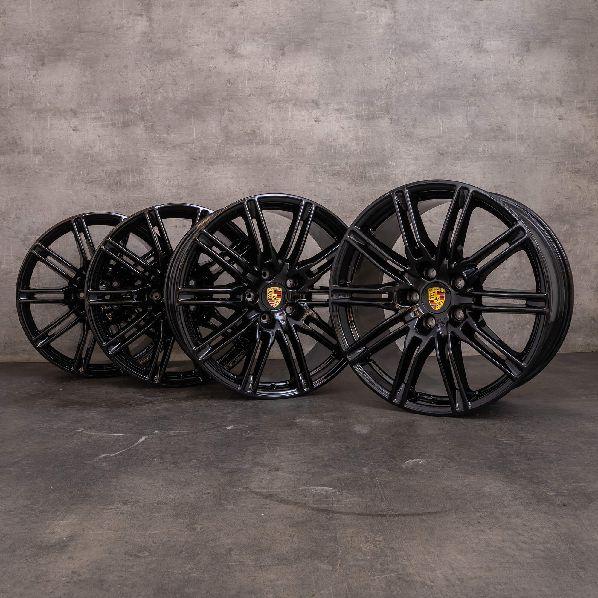 OEM Porsche Cayenne 958 Rims 21 inch 7P5601025BF black gloss NEW