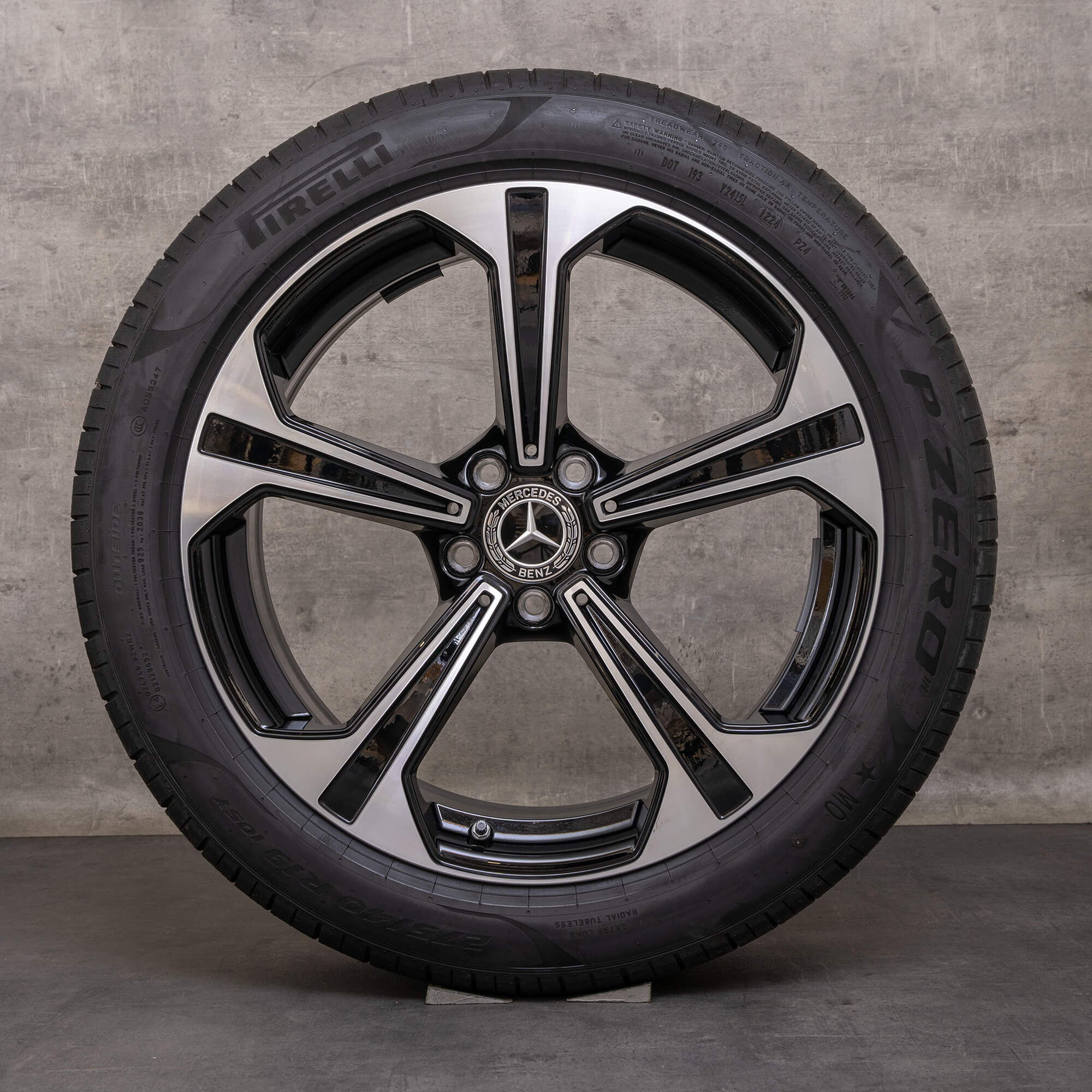 Originale Mercedes Benz E-Klasse hjul 19 tommer W214 S214 sommerhjul A2144013600 A2144013700 sort blank drejet