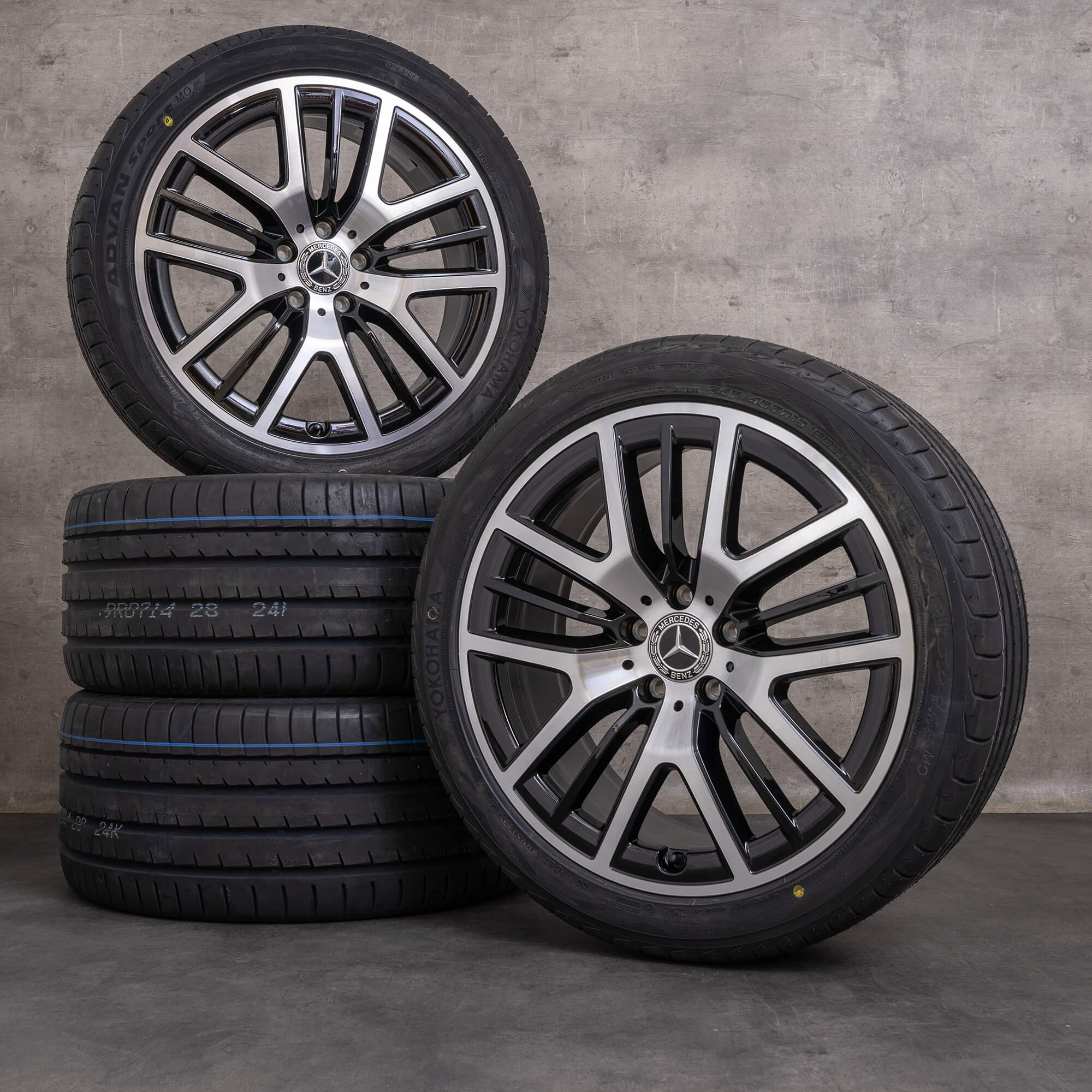 OEM Mercedes Benz CLS winter wheels 19 inch C257 Coupe rims A2574013400 A2574013600 black glossy turned