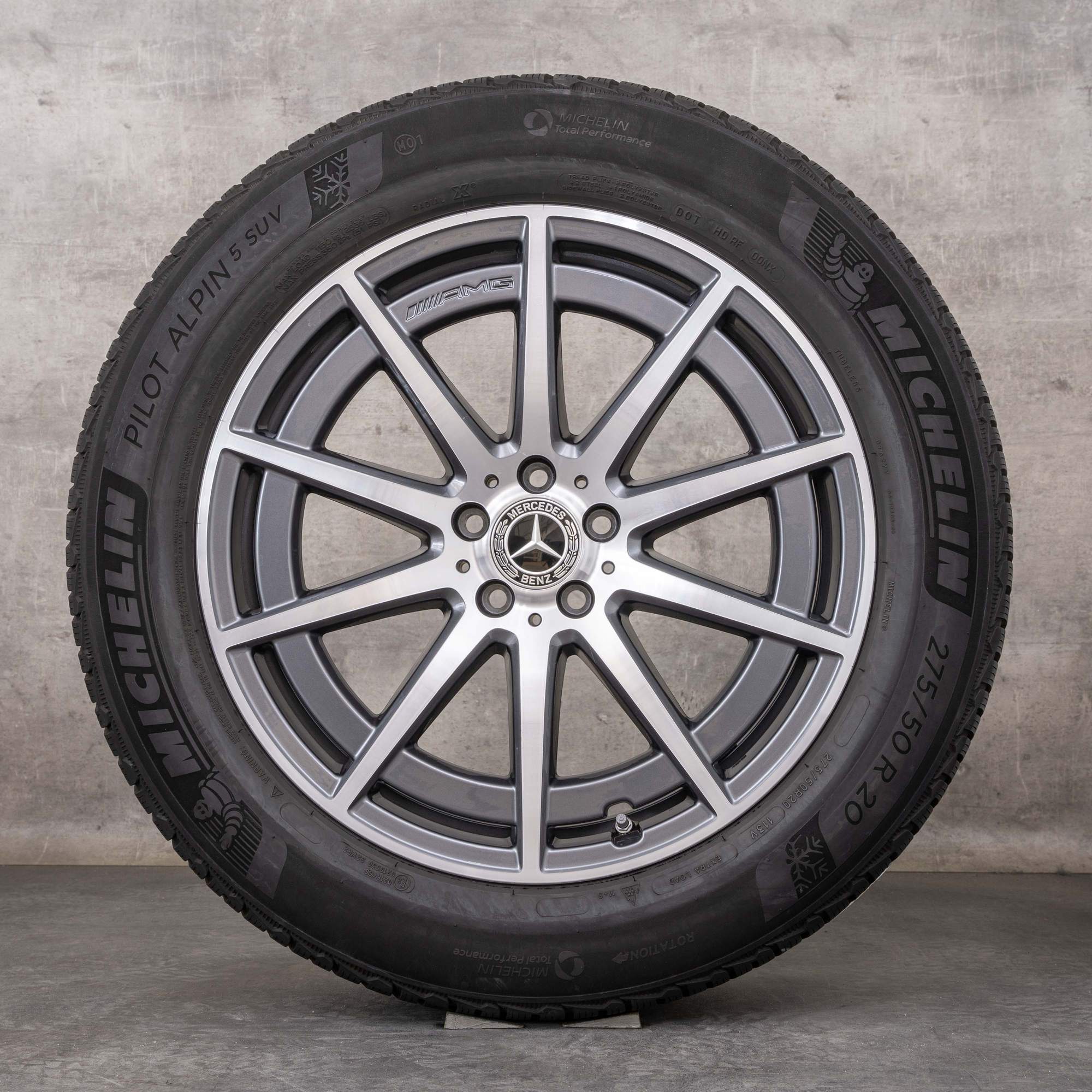 Oryginał Mercedes Benz GLE 53 63 4Matic+ AMG opony zimowe 20 cali felgi V167 A1674014000 A1674014100 himalaya szary Polerowane