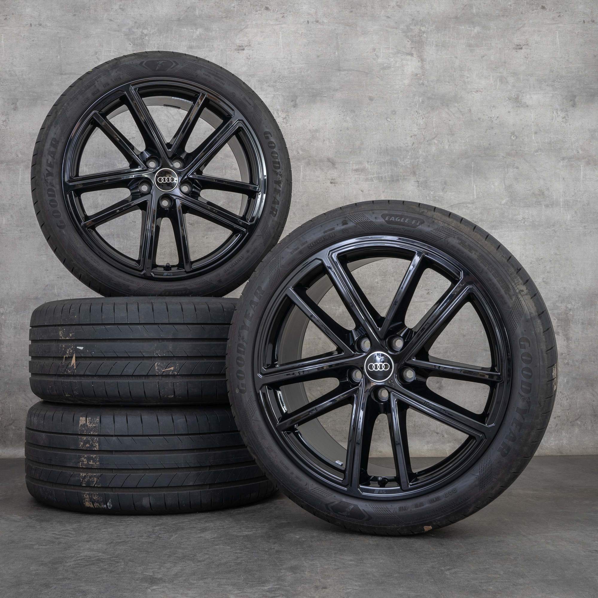 Originais Audi A5 S5 jantes e pneus inverno 19 polegadas B10 8B3601025BA preto brilhante
