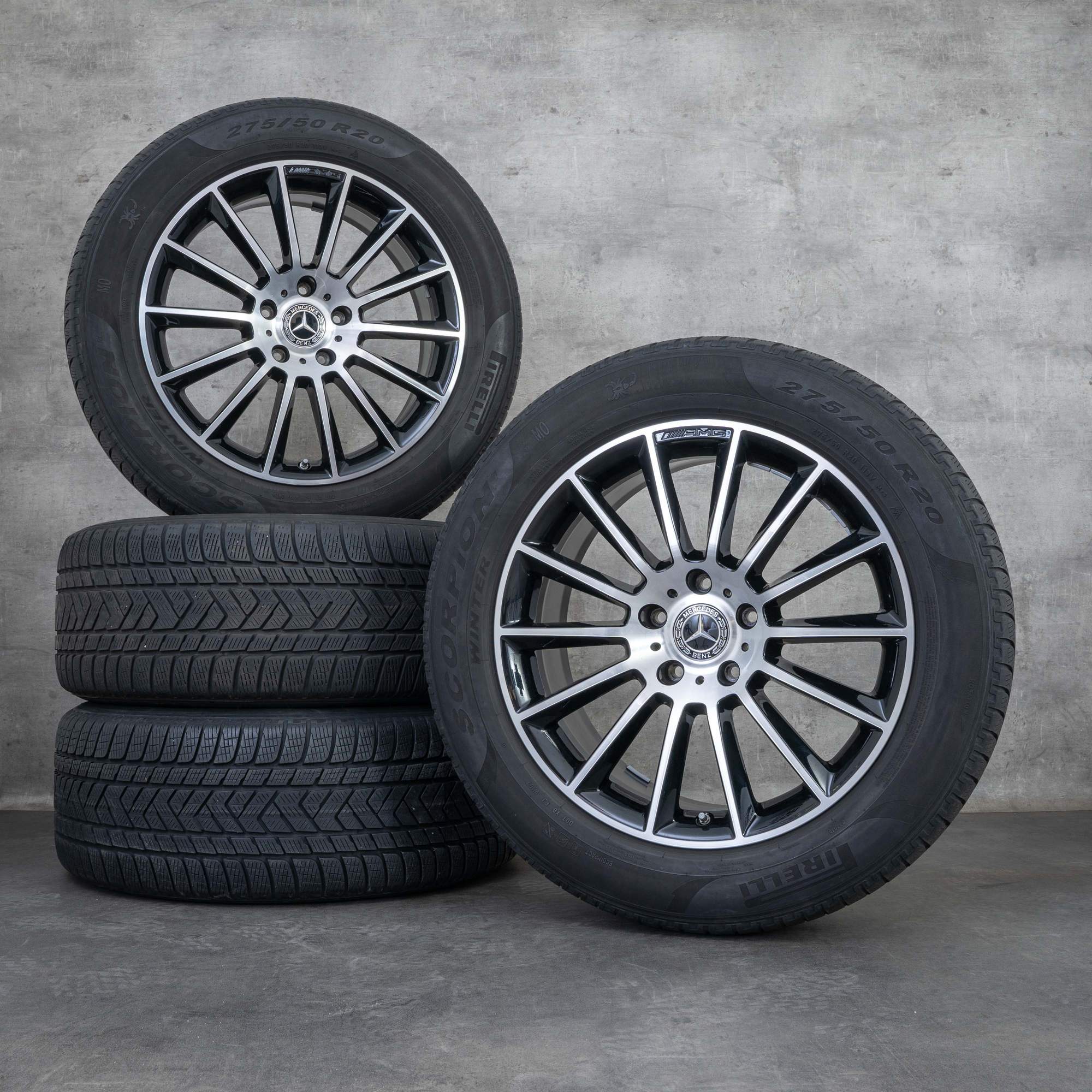 Alkuperäiset Mercedes Benz G-sarjan talvirenkaat 20 tuuman W463 G350 d G400 G500 vanteet A4634011700 musta kiillotettu käännetty