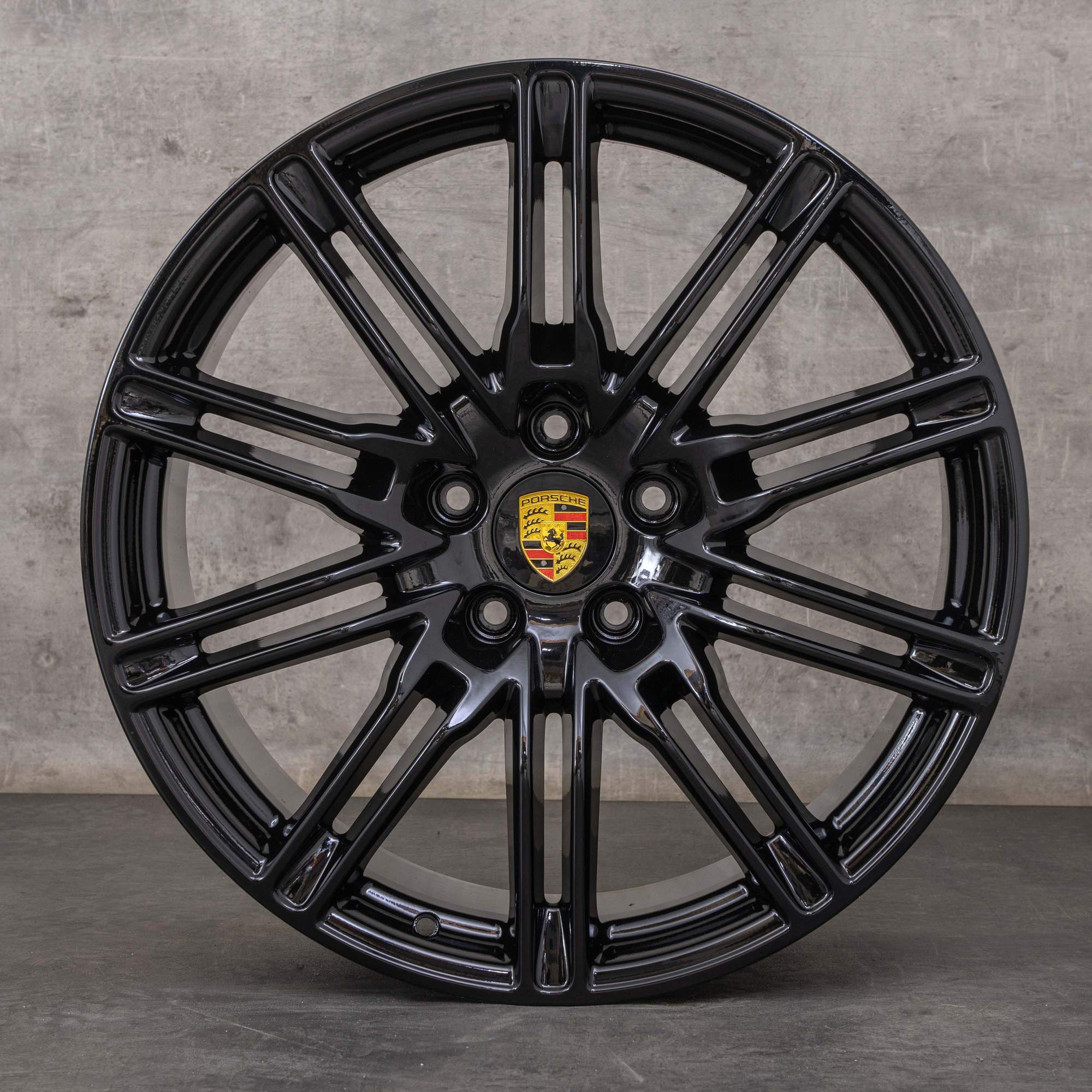 Oryginalne felgi Porsche Cayenne 21 cali 958 7P560102BF czarne błyszczące