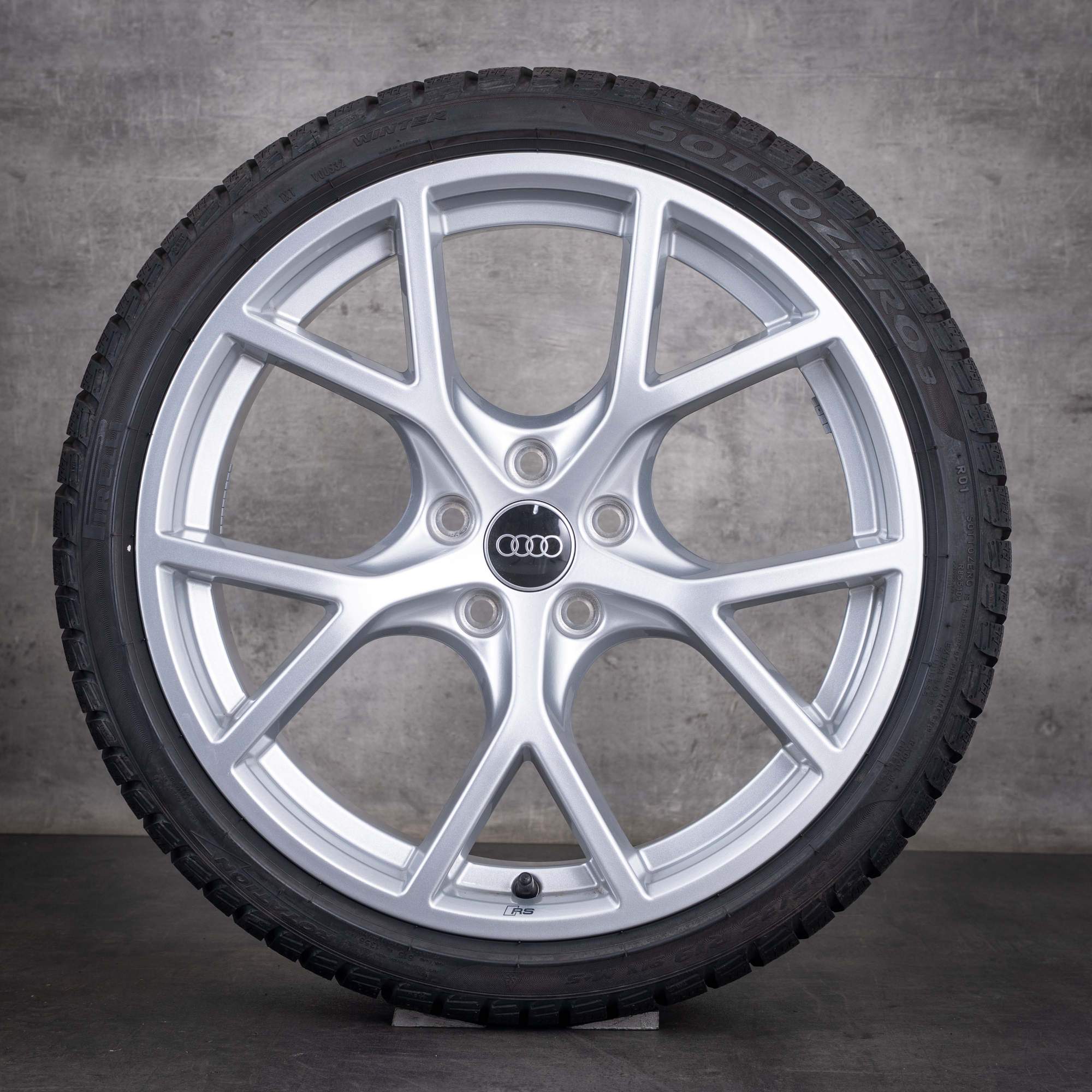 OEM Audi RS3 winter wheels 19inch 8Y rims 8Y0601025BP 8Y0601025BQ Glossy Silver - wheel 3 of 4