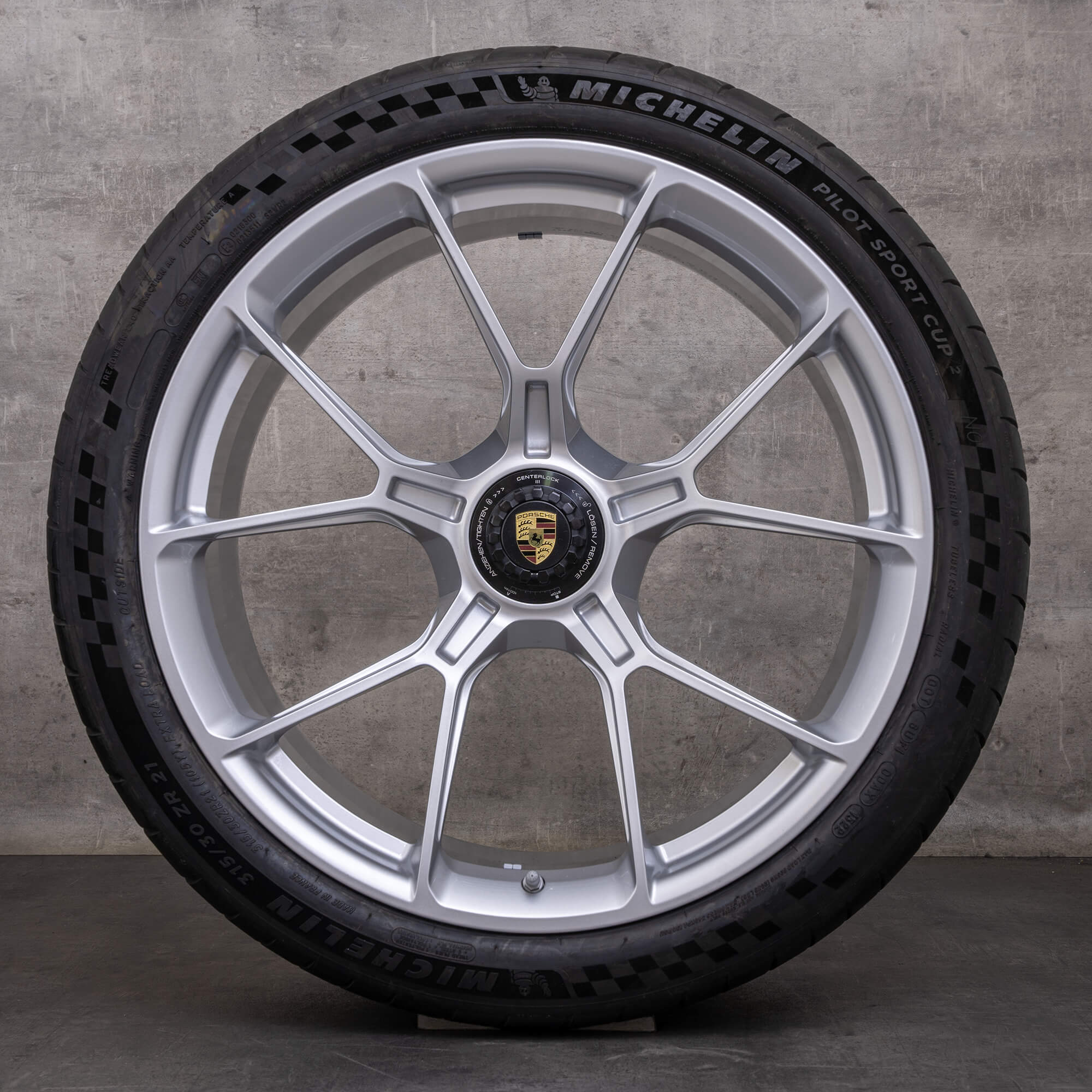 Original Porsche 911 GT3 ráfky na auto 20 21 palcová letní kola 992 I 9GT601025Q 9GT601025R stříbrná lesklá NOVÁ