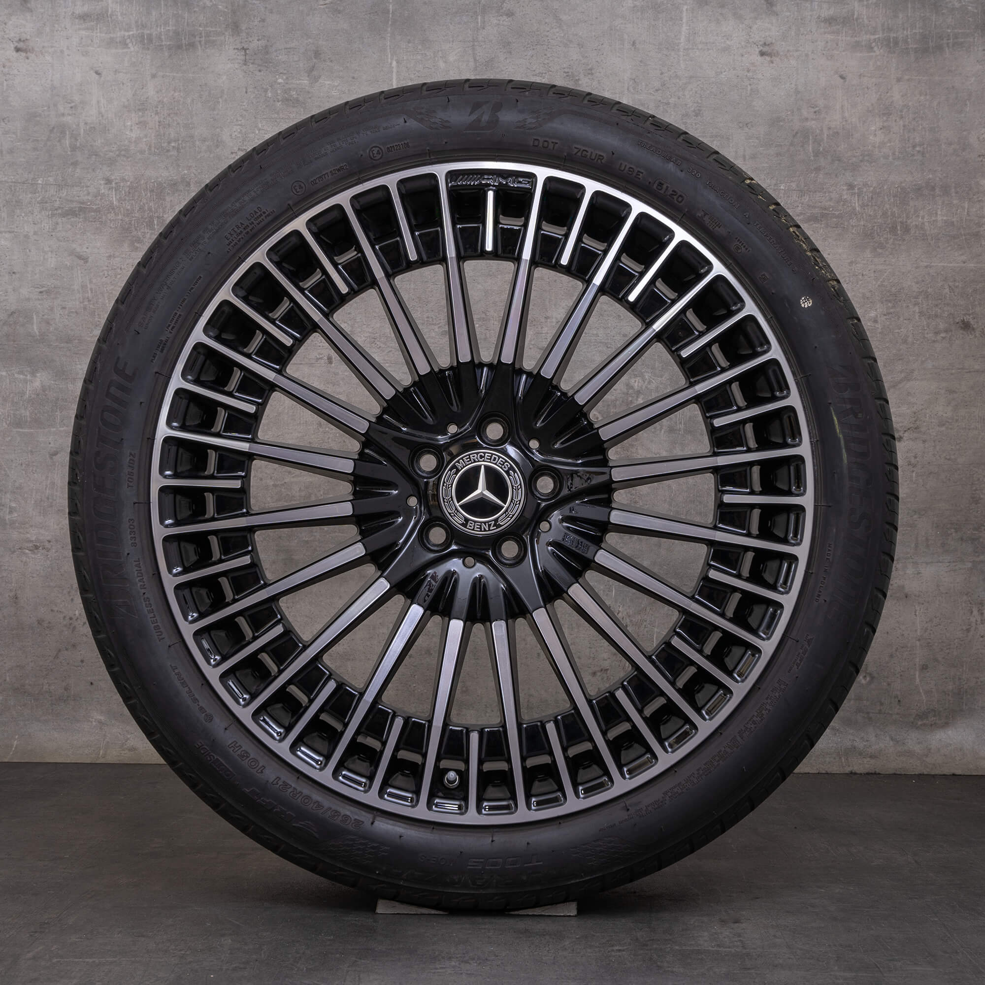 Orijinal Mercedes Benz EQS 53 AMG kış jant lastik 21 inç SUV V297 jantlar A2974011500 siyah parlak tornalanmış