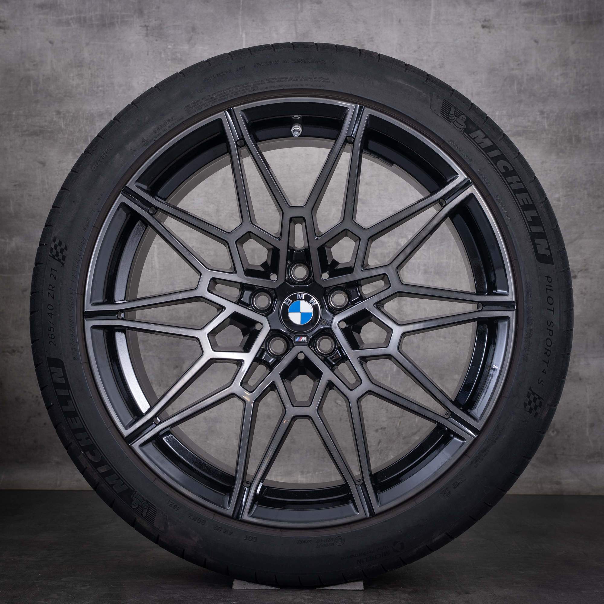 Original BMW X3M X4M Felgen 21 Zoll F97 F98 Sommerräder Styling 892 M 9501476 9501479 jet black uni front glanzgedreht