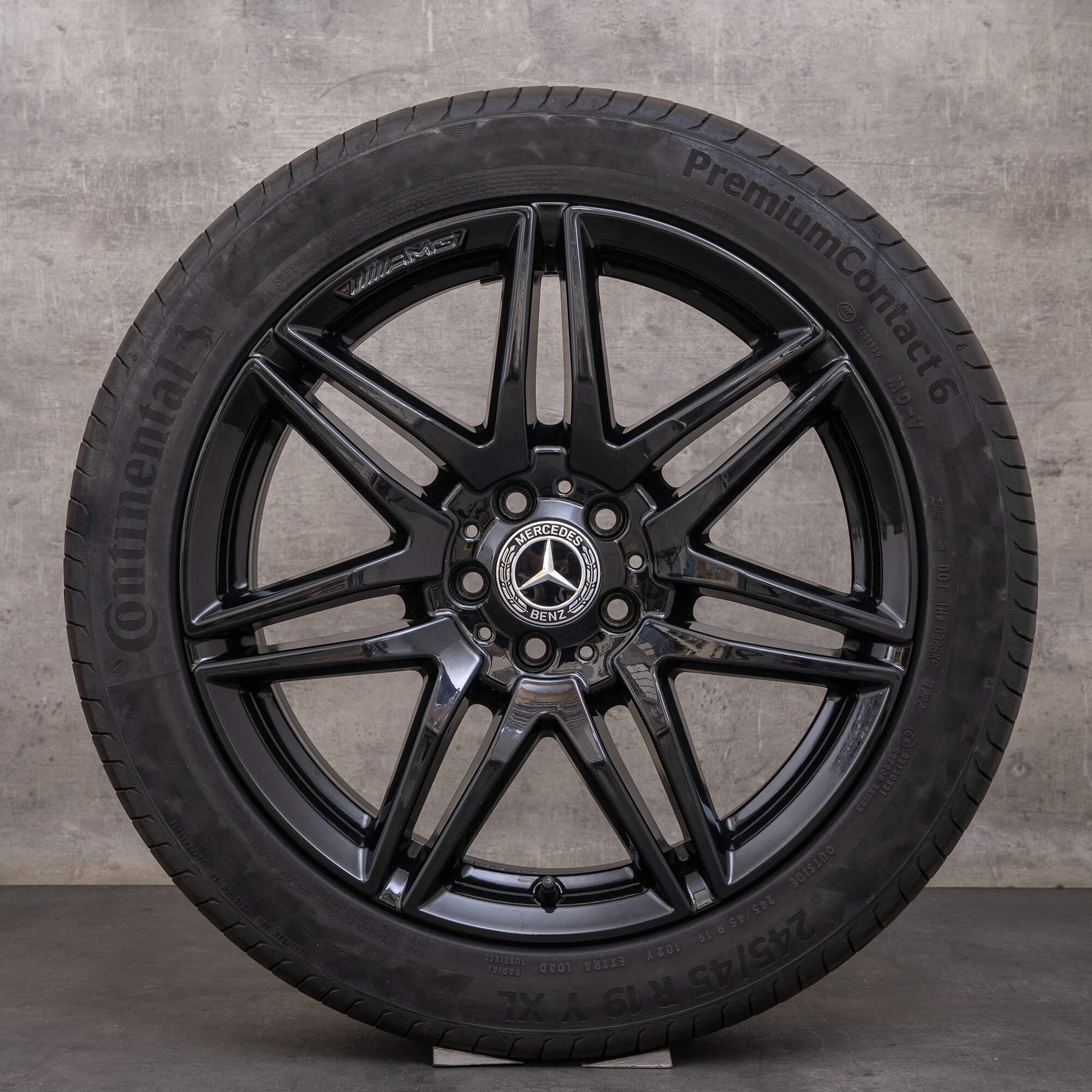Original Mercedes Benz V-Class AMG jante vară 19 inch W447 Vito A4474015100 negru lucios