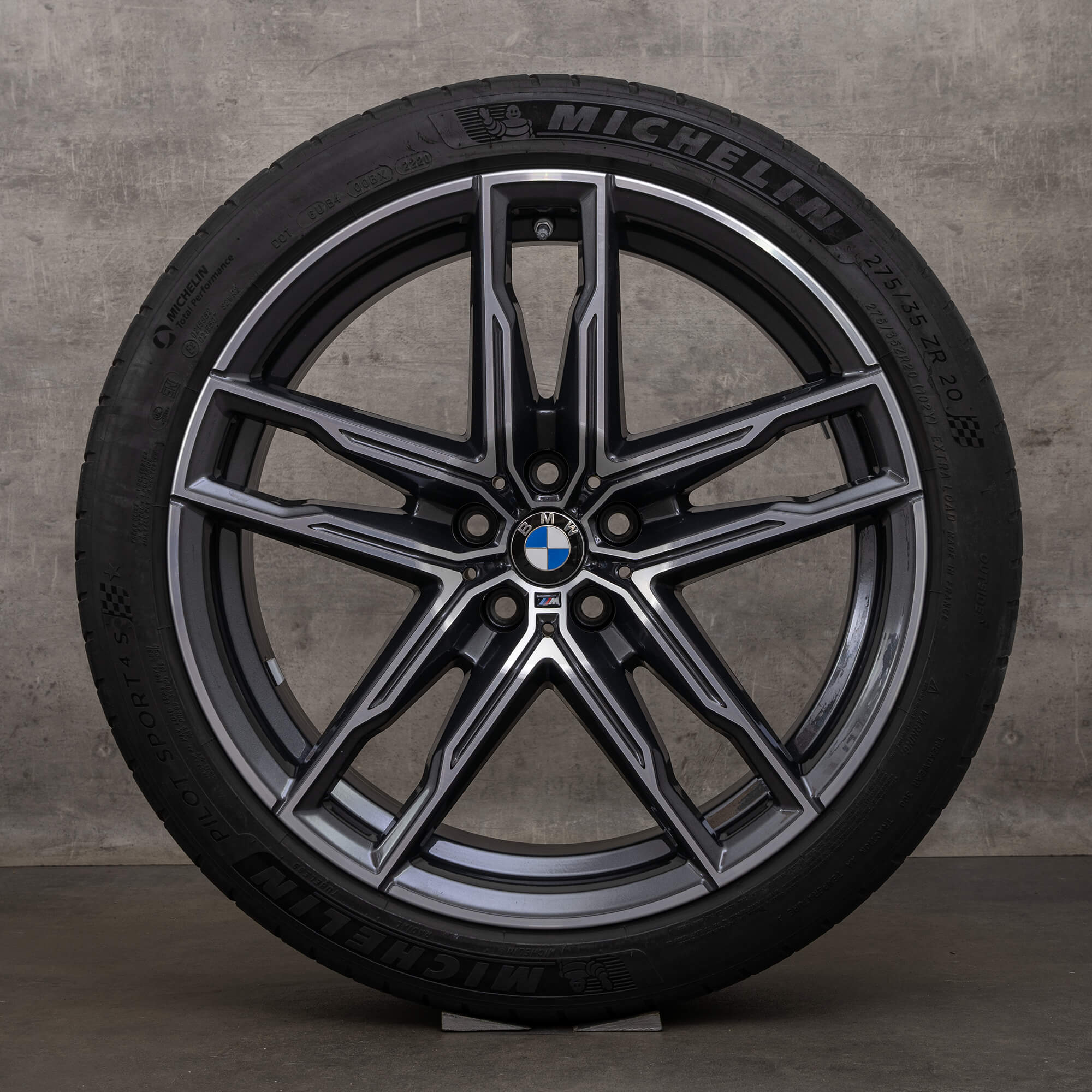 Originale BMW M5 M8 fælge 20 tommer F90 F91 F92 F93 sommerhjul 810 M 8089562 8089563 orbit grå