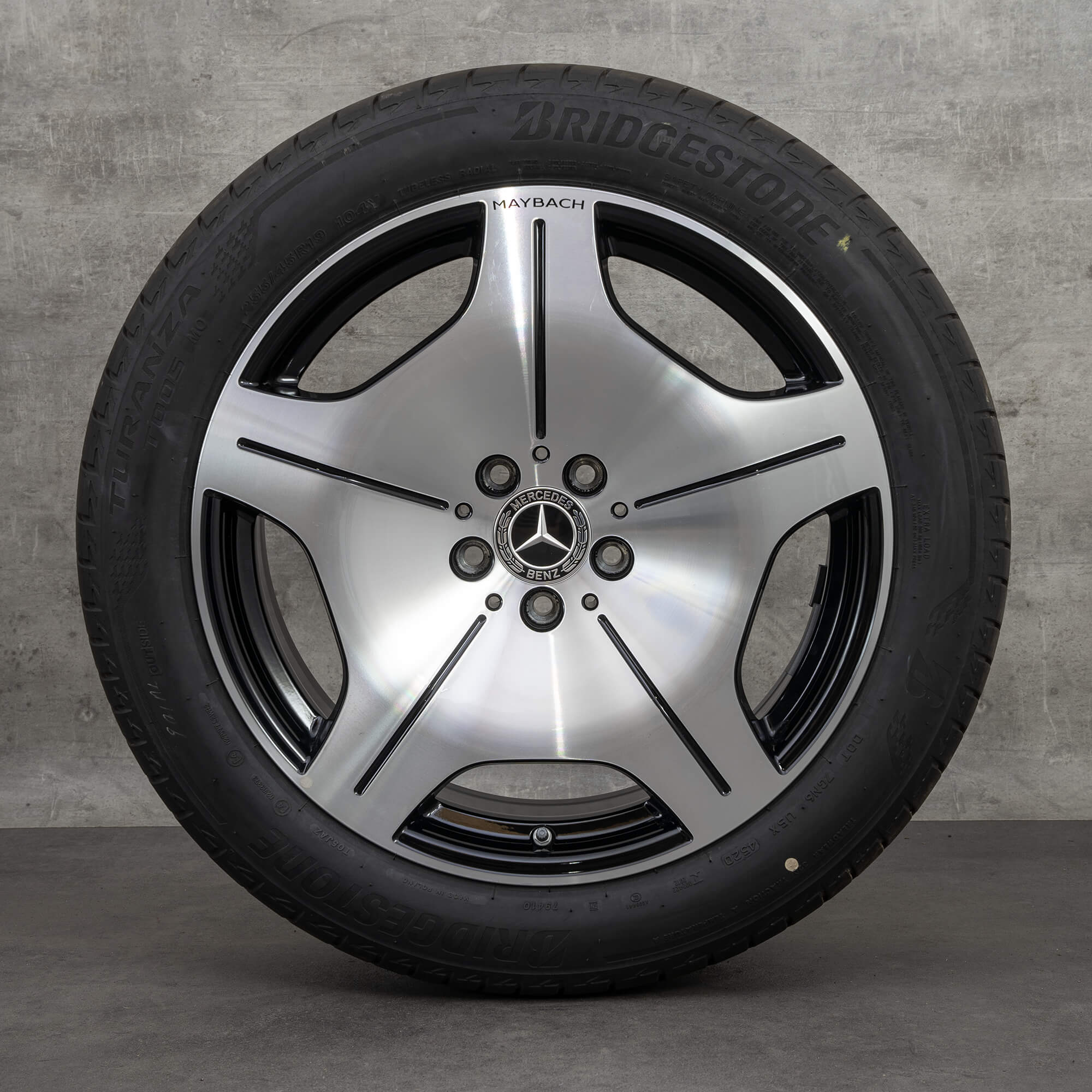Llantas originales Mercedes Maybach Clase S 19 pulgadas Z223 W223 llantas de verano A2234016900 negro brillante torneado NUEVO