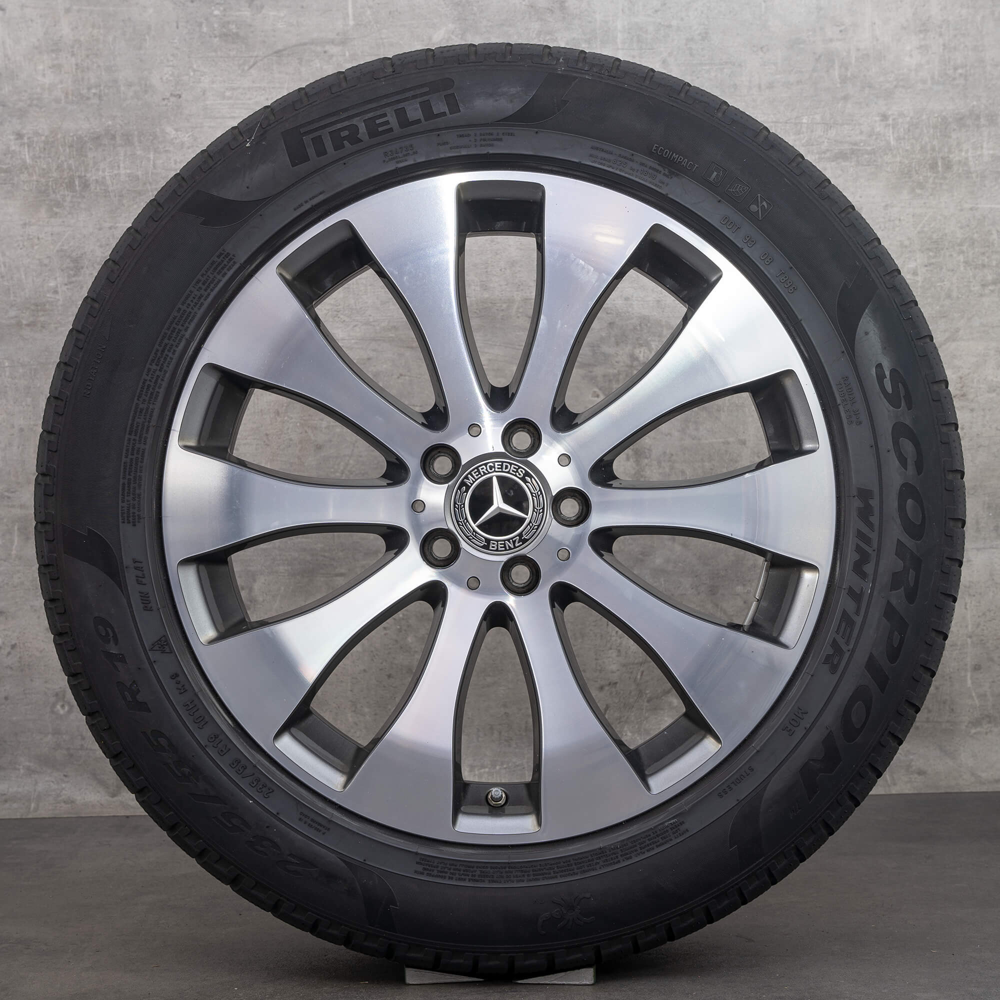Oryginał Mercedes Benz GLC & 43 koła zimowe 19 cali X253 C253 felgi A2534012200 himalaya szary polerowane