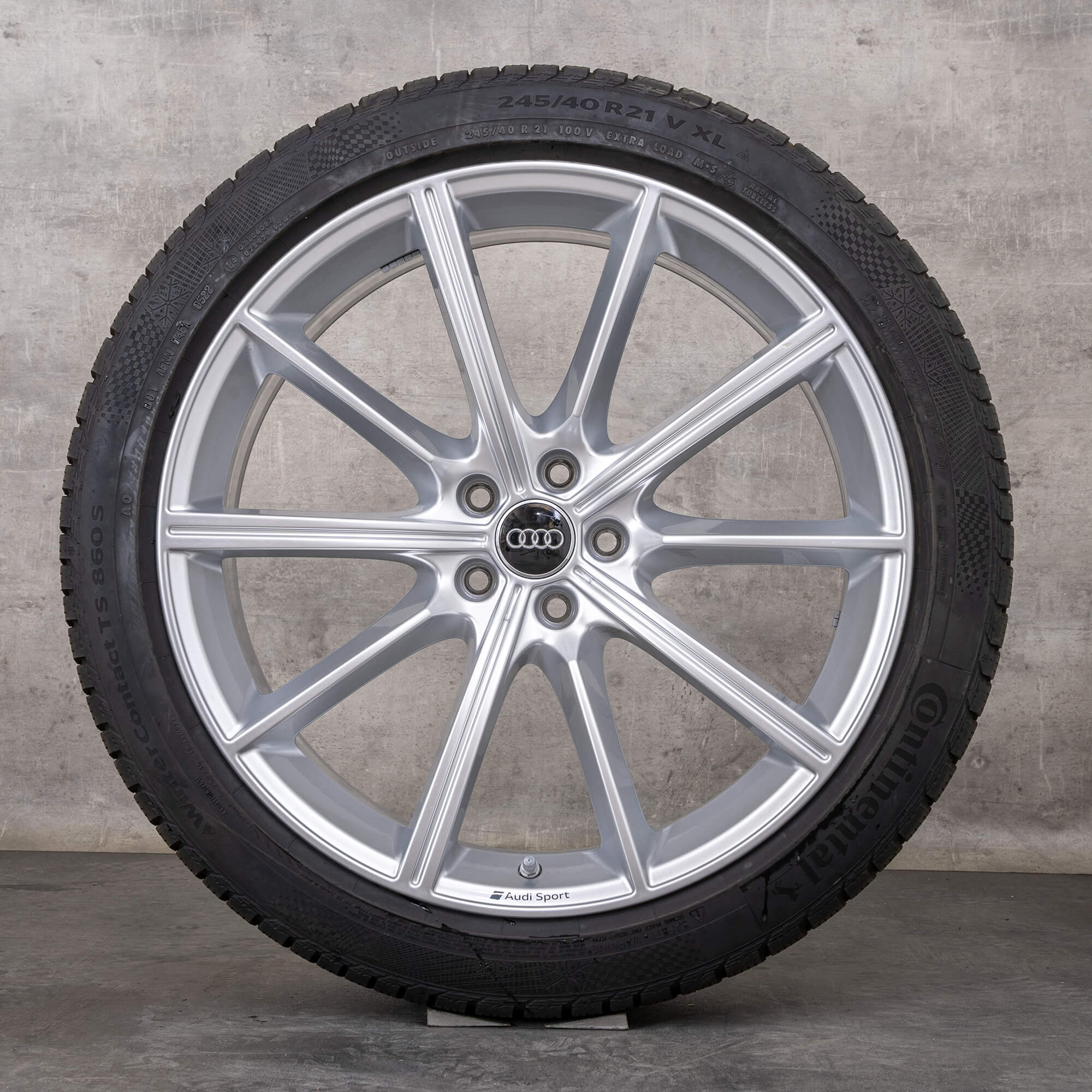 Originale Audi RS6 RS7 vinterhjul 21 tommers 4K RS felger 4K0601025AA sølv blank