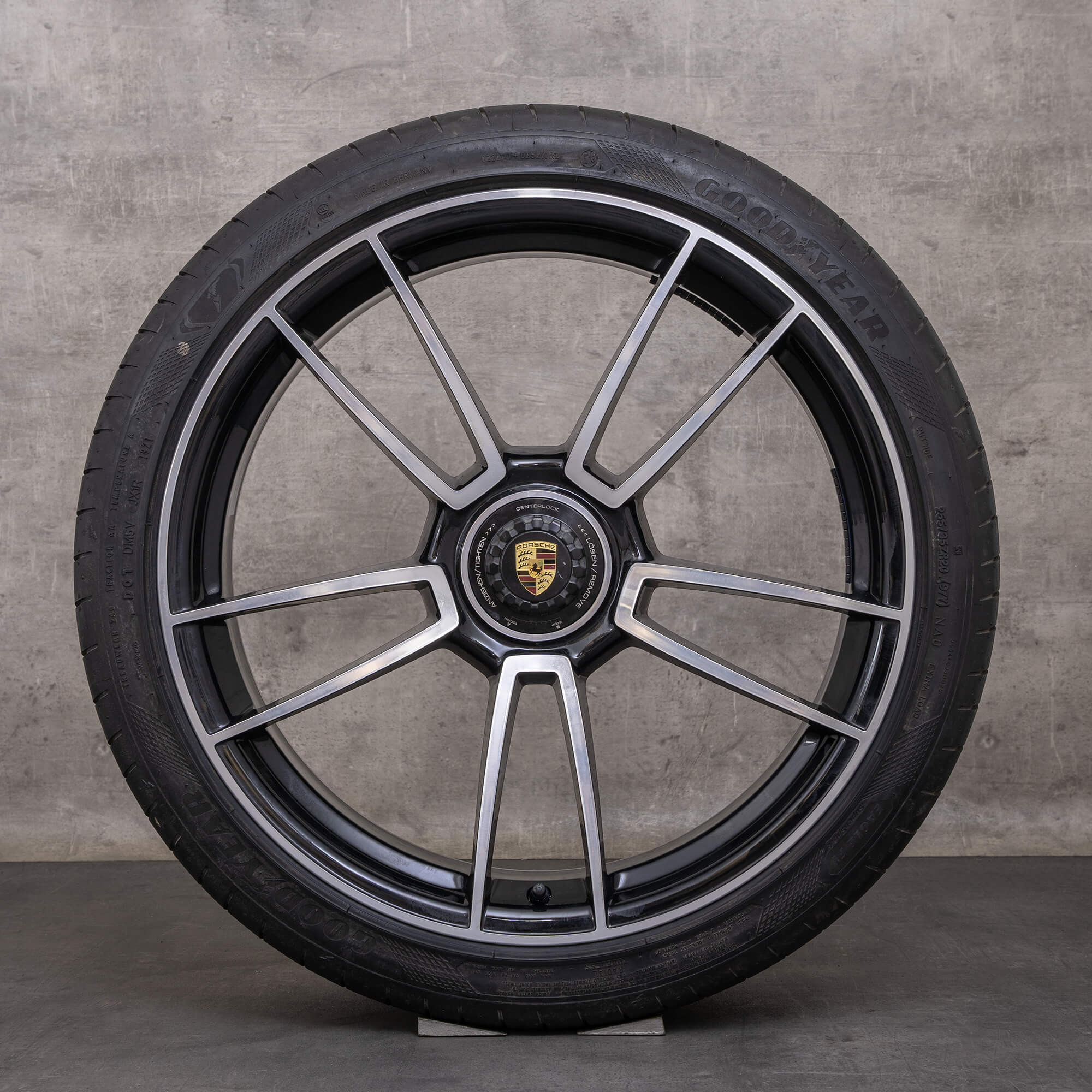 Oem Porsche 911 Jantes 20 21 pouces 992 Turbo & S été 992601025AS 992601025AA noir poli